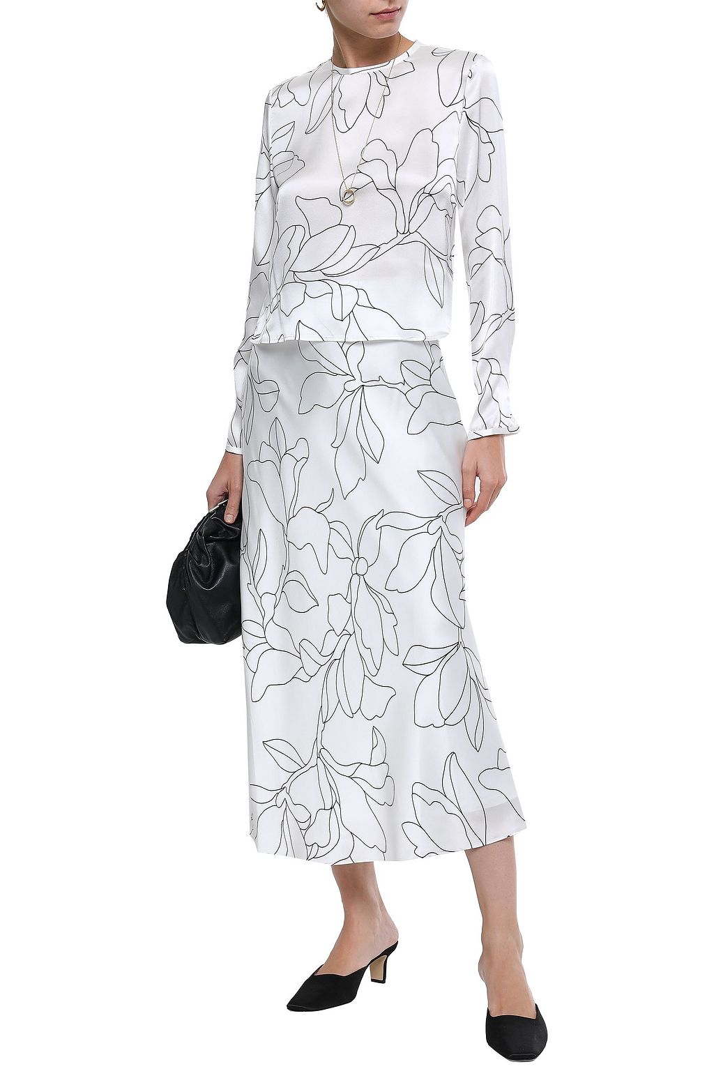 EQUIPMENT Iva floral-print washed-silk midi skirt
