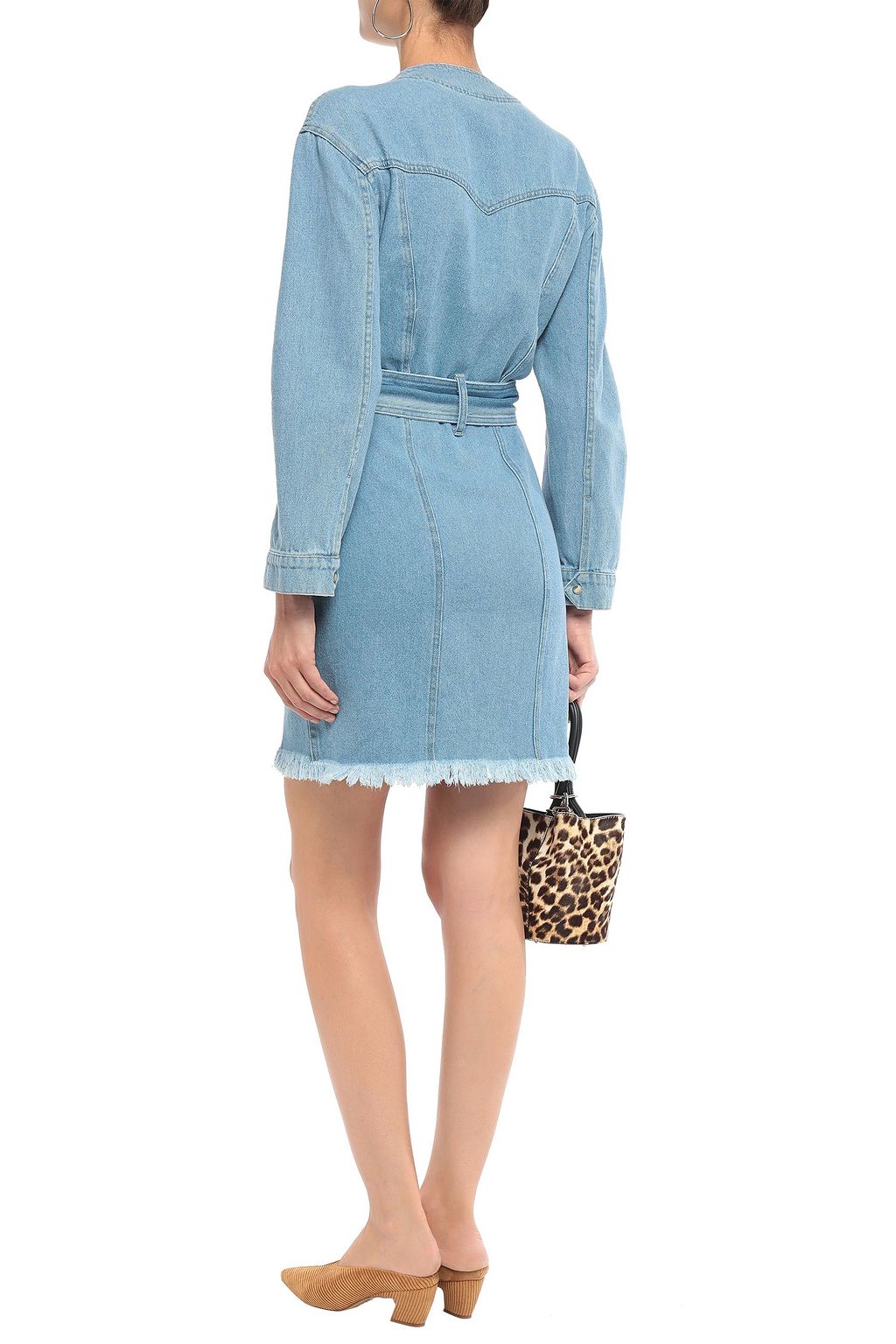 NANUSHKA Iris belted denim mini dress