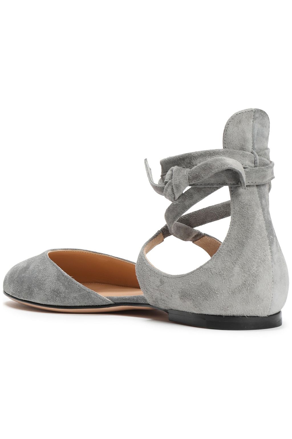 GIANVITO ROSSI Pina lace-up suede ballet flats