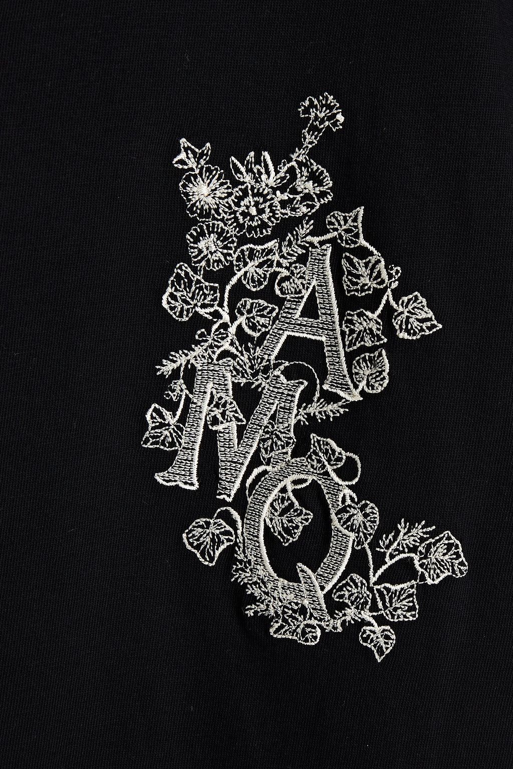 MCQUEEN Embroidered cotton-jersey T-shirt