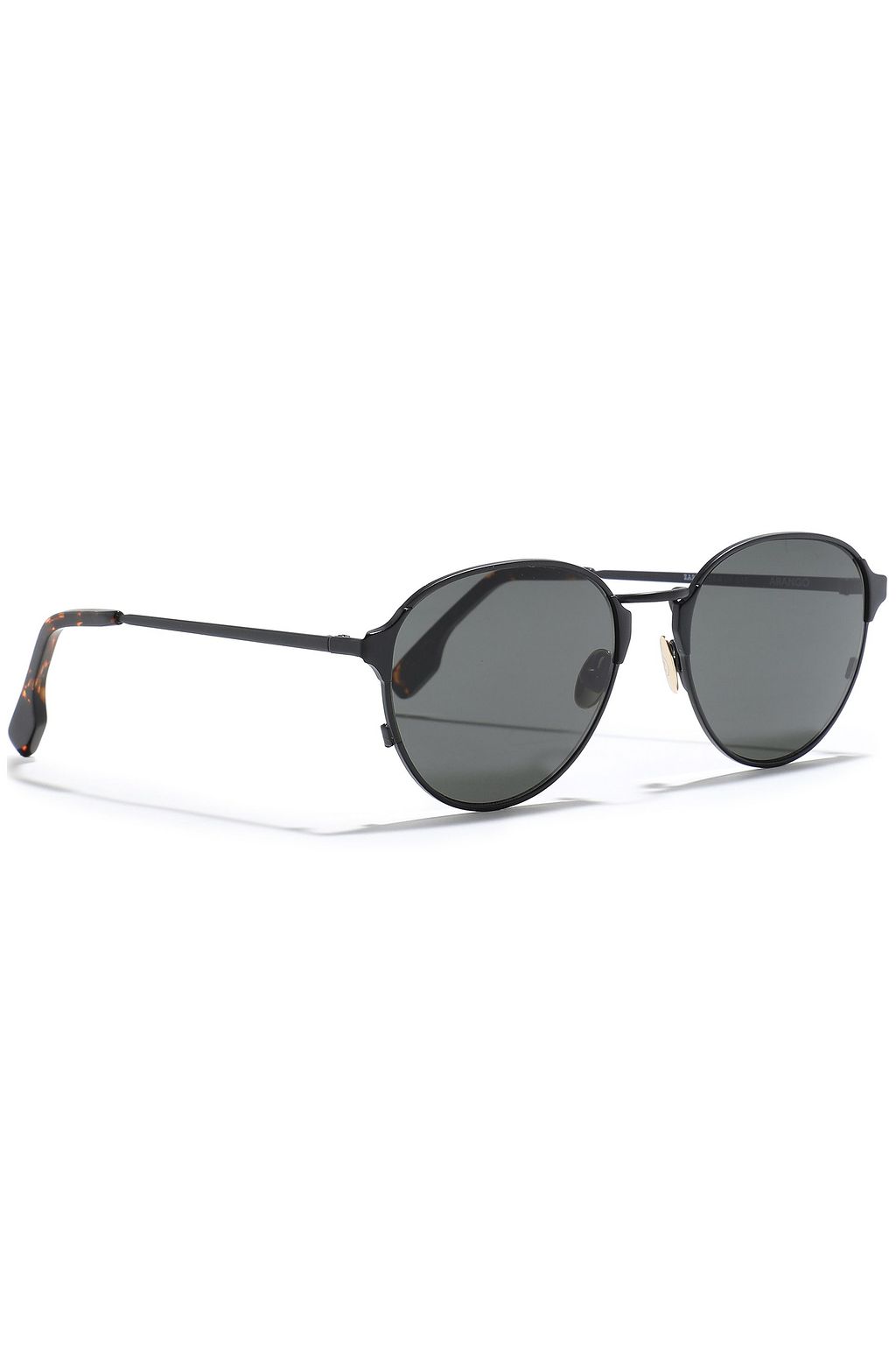 ZANZAN Arango round-frame gunmetal-tone sunglasses