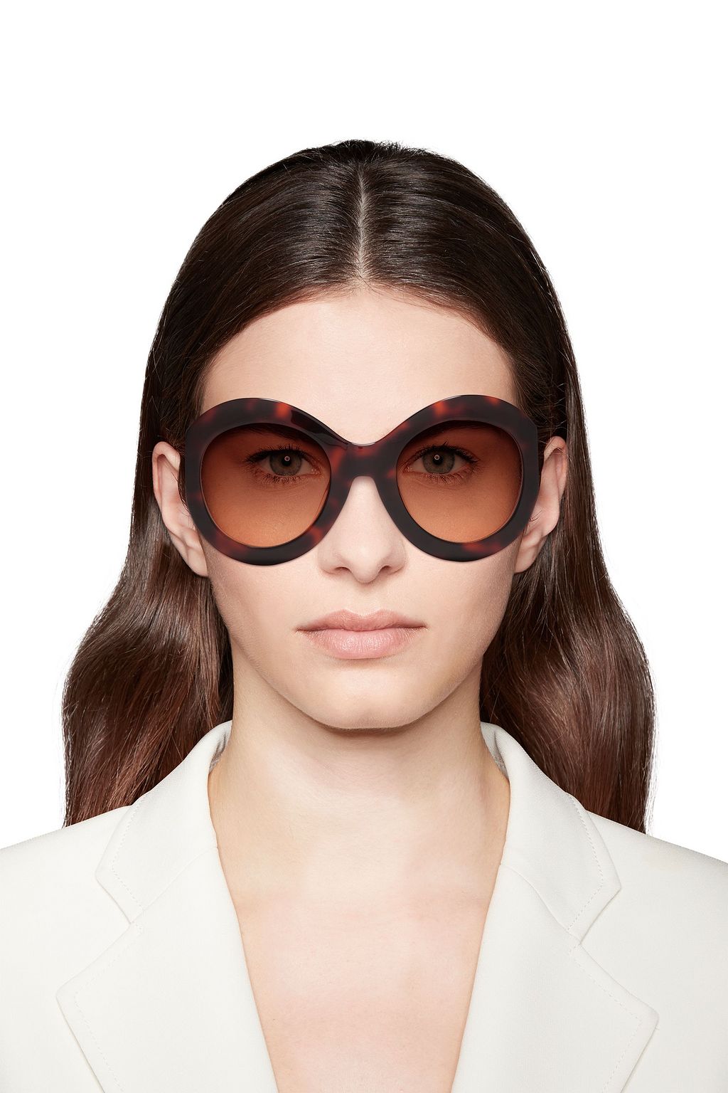 ZANZAN Round-frame tortoiseshell acetate sunglasses