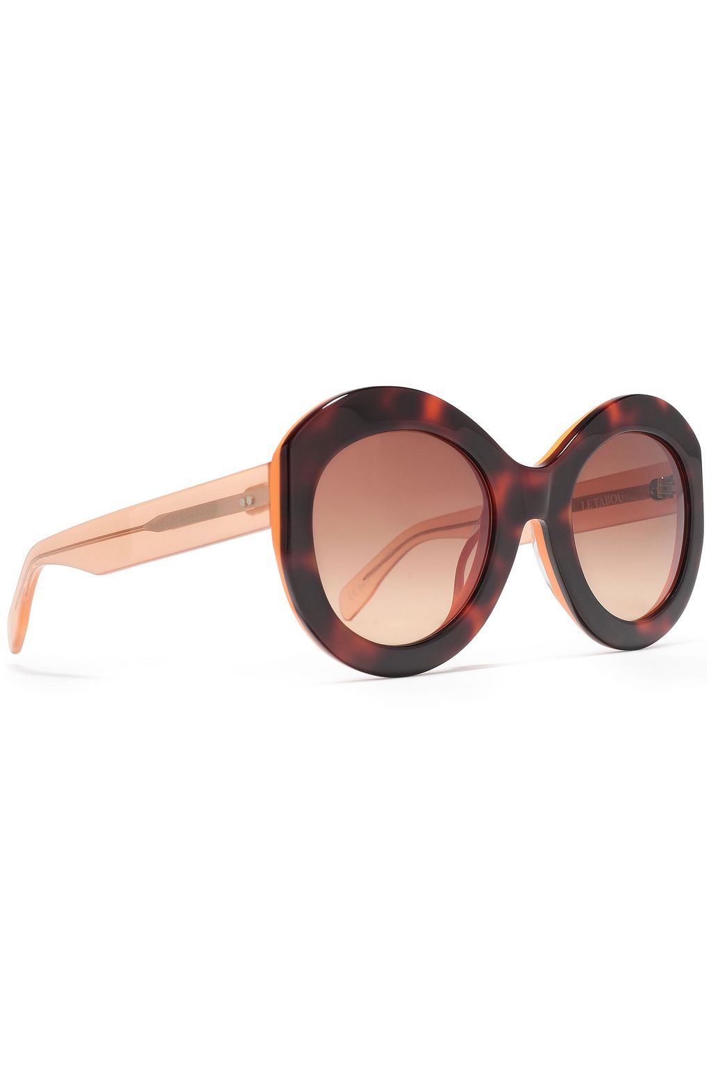 ZANZAN Round-frame tortoiseshell acetate sunglasses