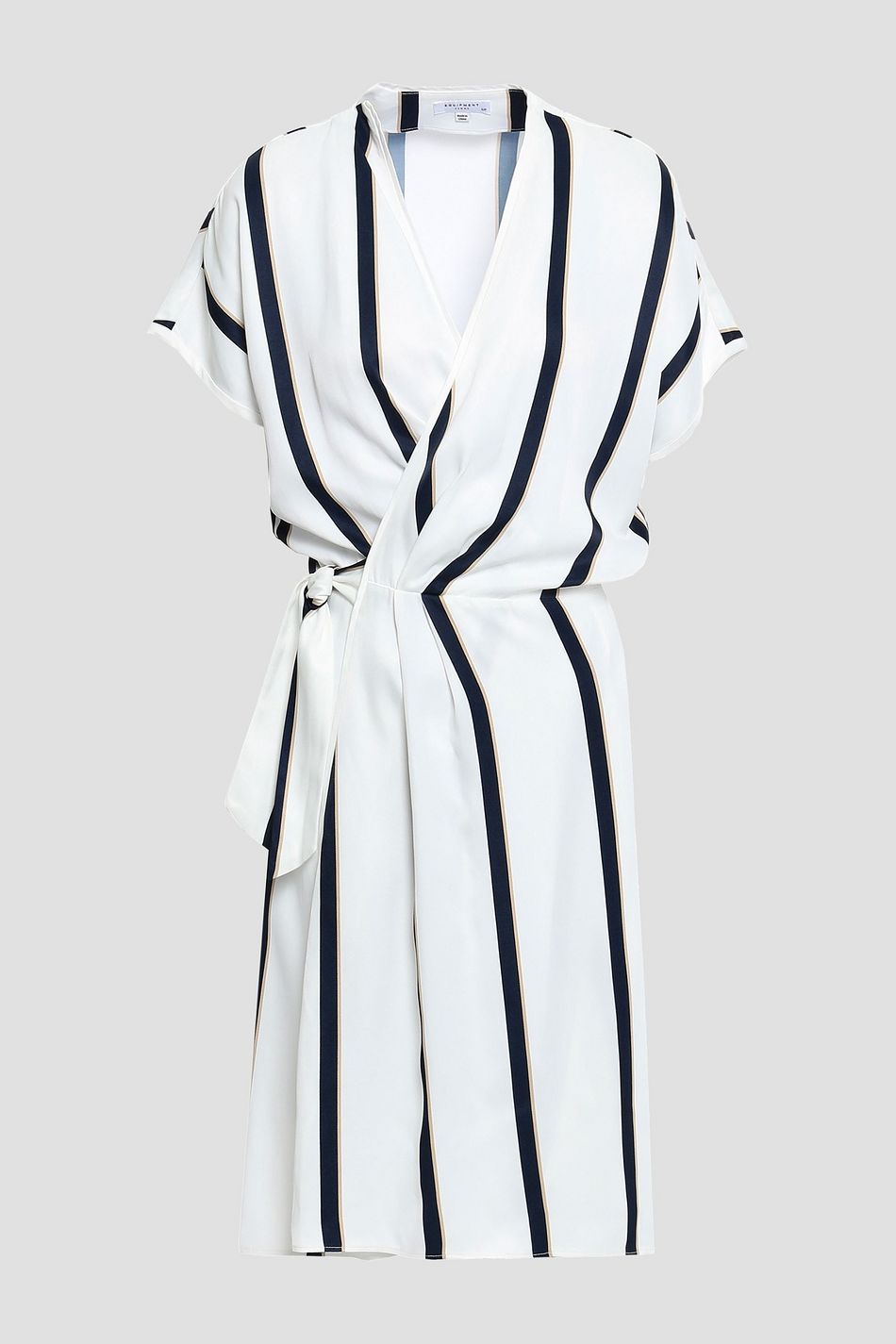 white knee length wrap dress