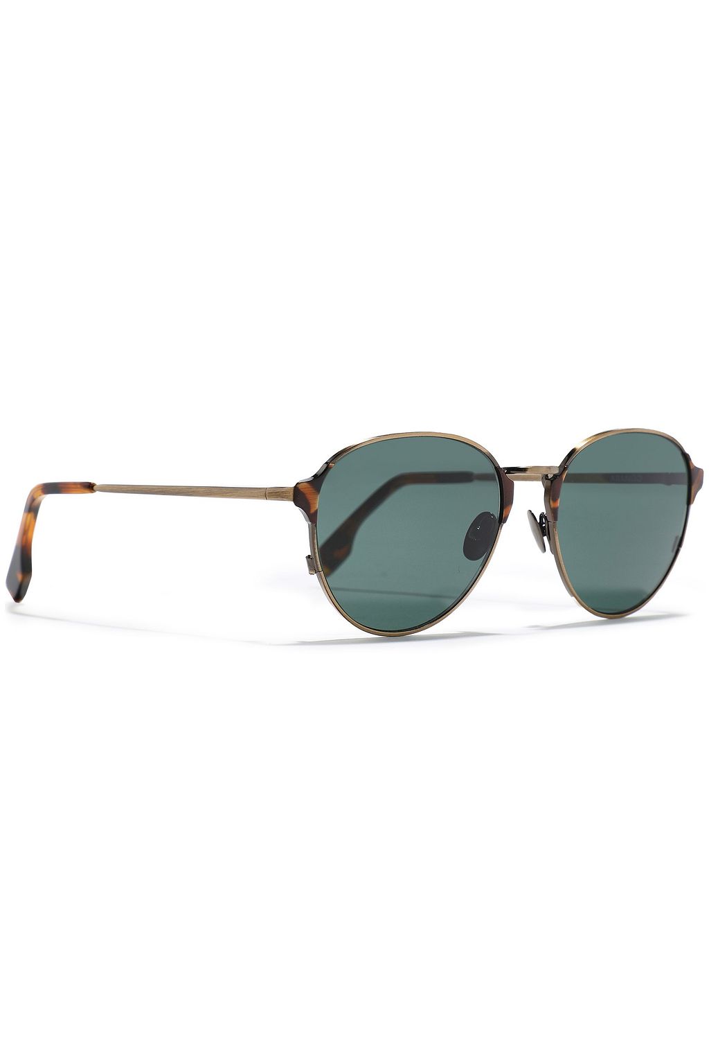 ZANZAN Arango round-frame burnished gold-tone sunglasses
