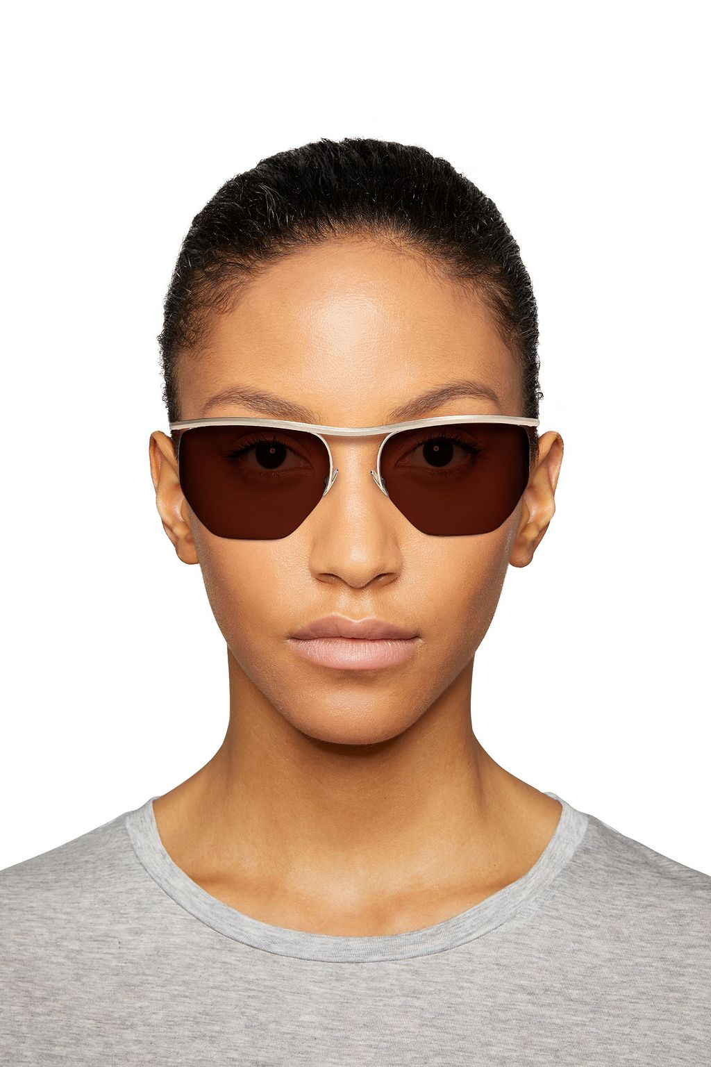 ZANZAN Paninaro D-frame gold-tone sunglasses