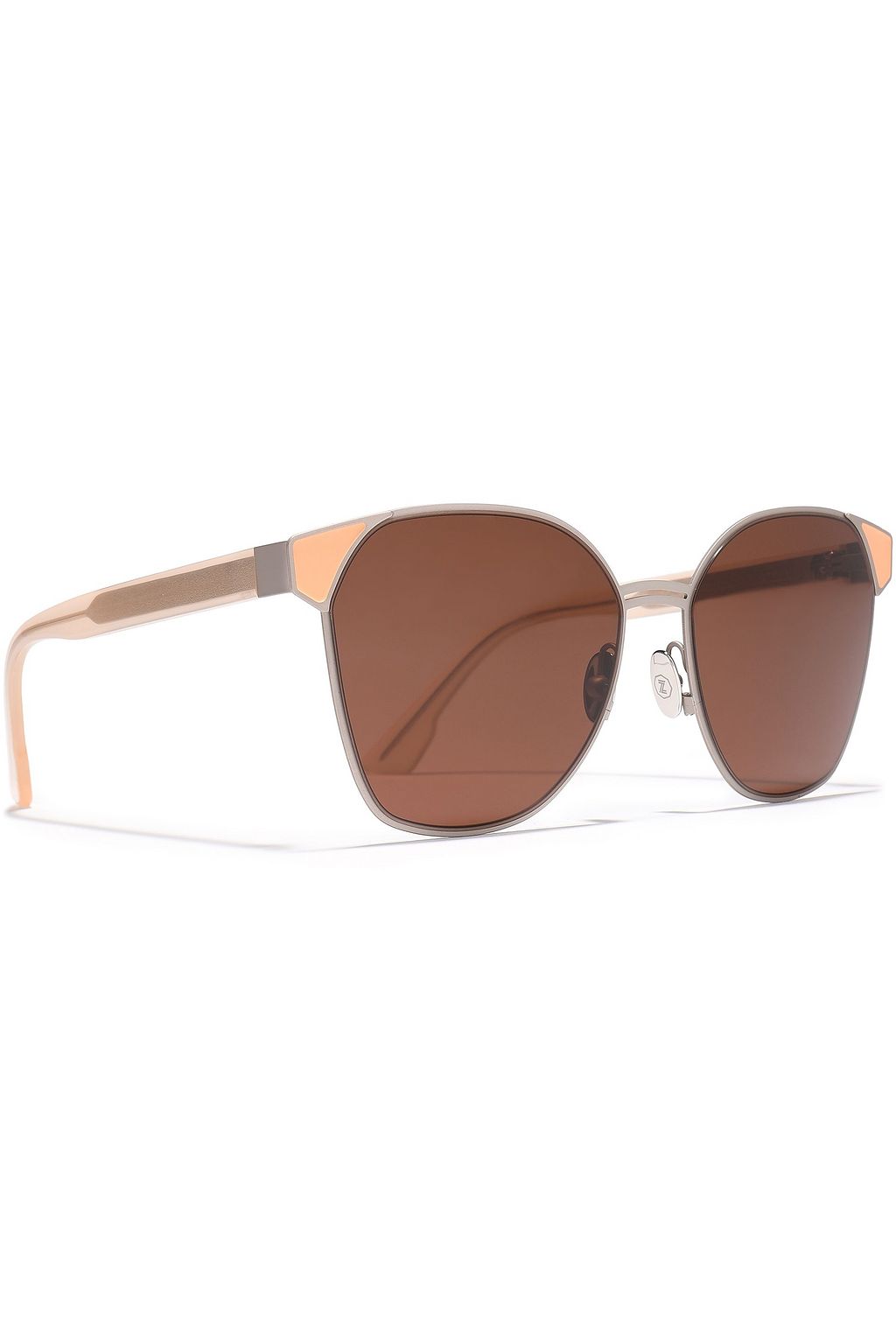 ZANZAN Mazzini round-frame silver-tone and enamel sunglasses
