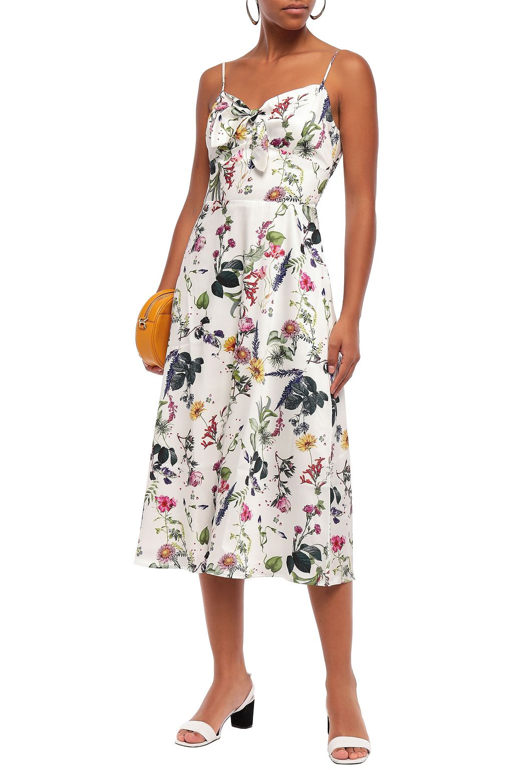 BAILEY 44 Knotted floral-print satin-twill midi dress