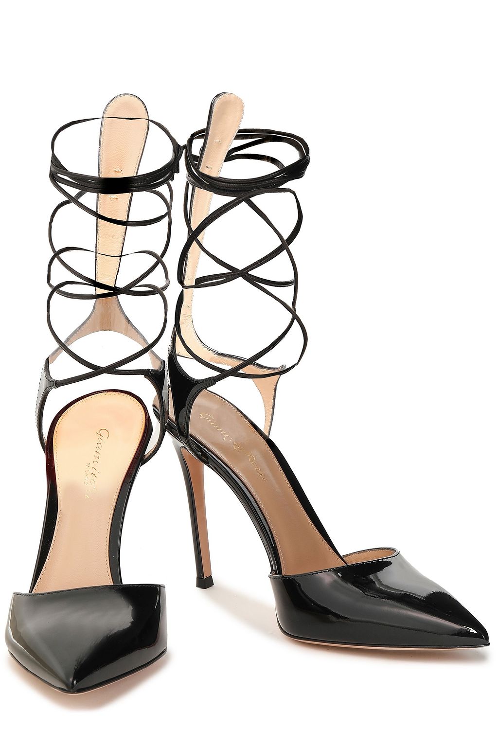 GIANVITO ROSSI Lace-up patent-leather pumps