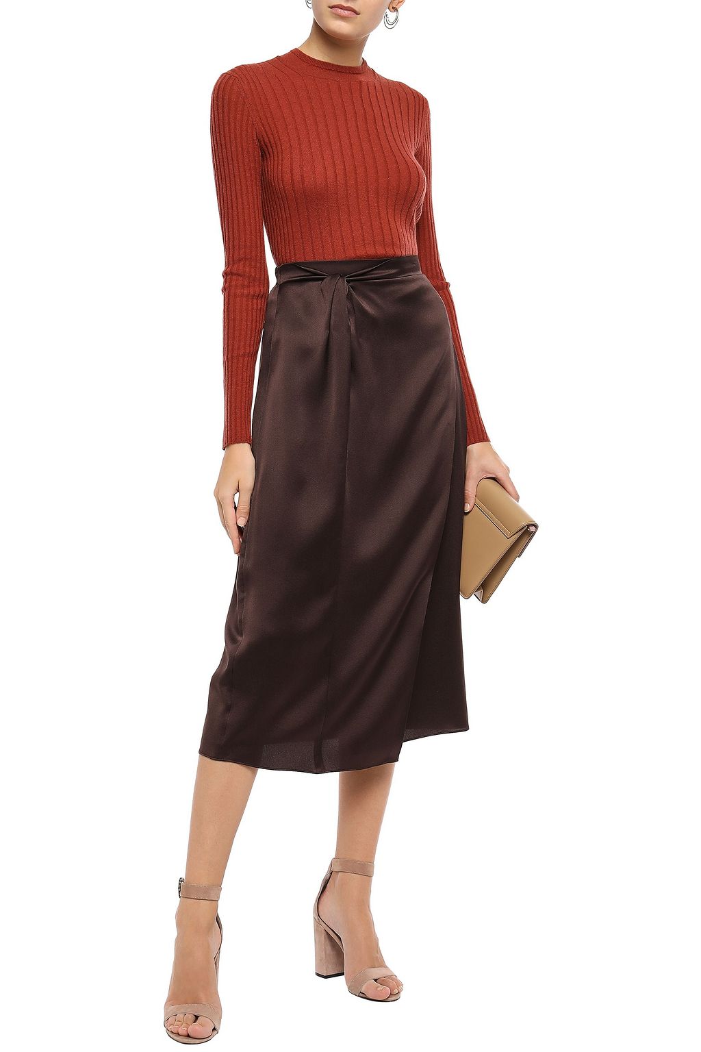 twisted midi skirt