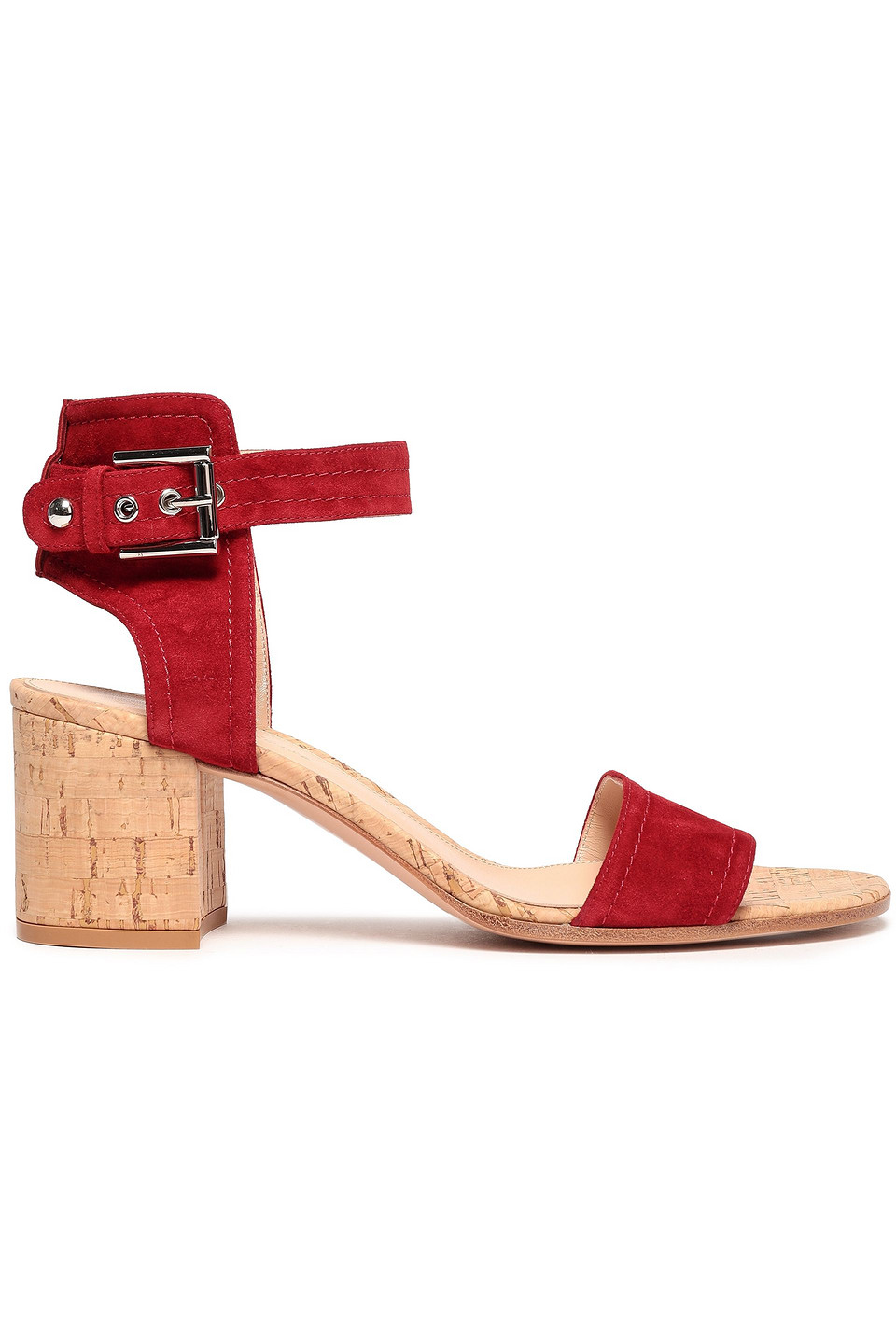 Gianvito Rossi Woman Rikki Suede And Cork Sandals Red Size 35.5
