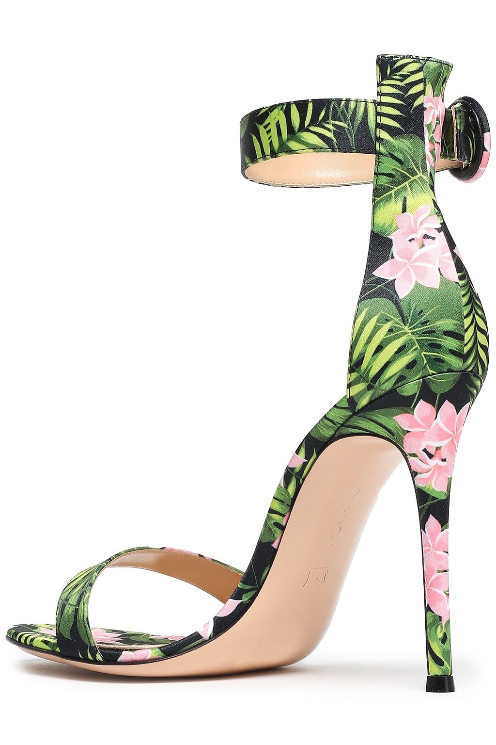 GIANVITO ROSSI Portofino 105 floral-print satin sandals