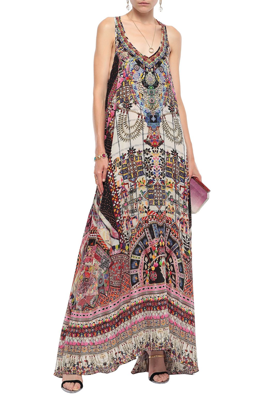 CAMILLA Tiny Dancer crystal-embellished printed silk crepe de chine maxi dress