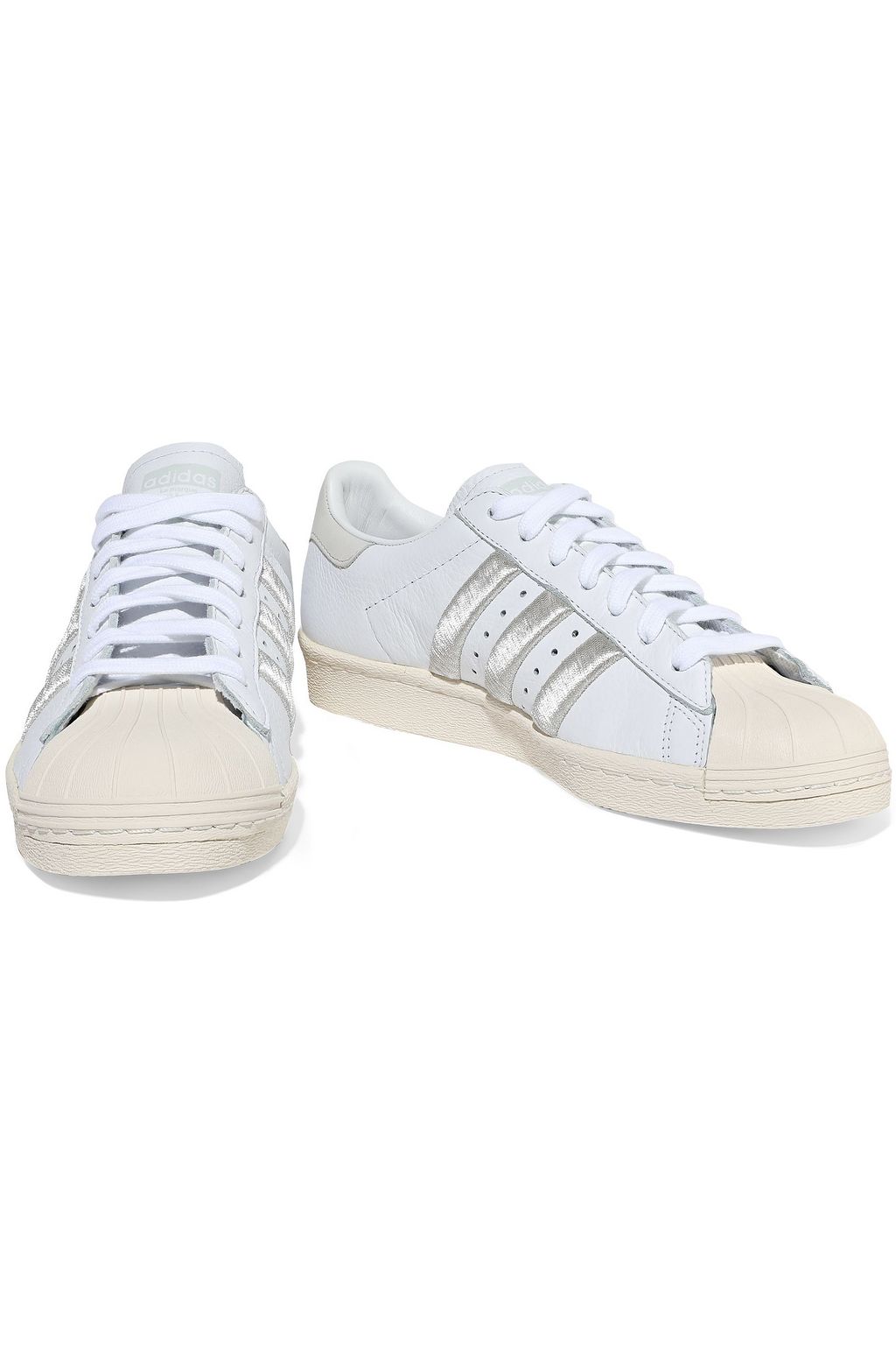 ADIDAS ORIGINALS Superstar 80s embroidered textured-leather sneakers