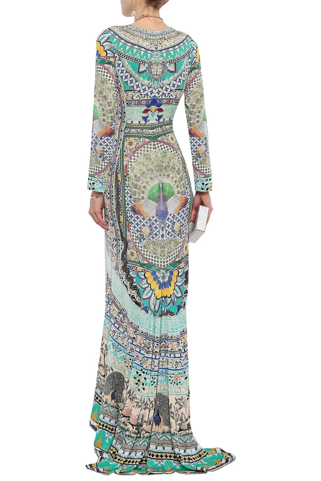 CAMILLA The King And I crystal-embellished printed stretch-jersey maxi dress