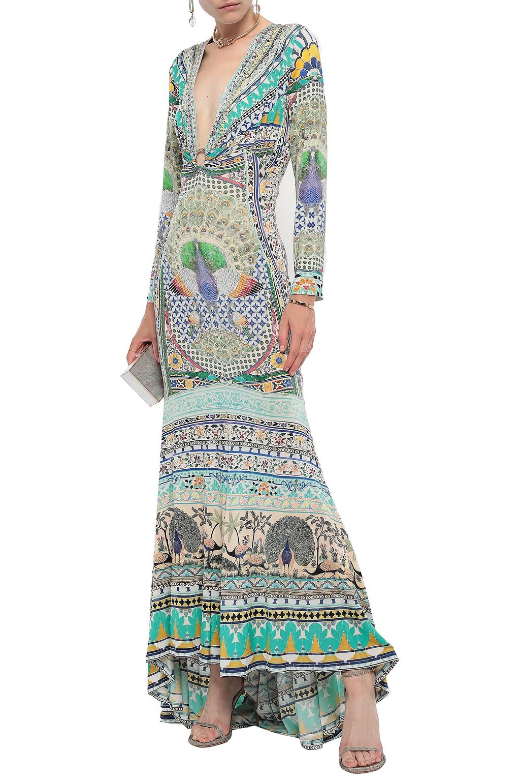 CAMILLA The King And I crystal-embellished printed stretch-jersey maxi dress