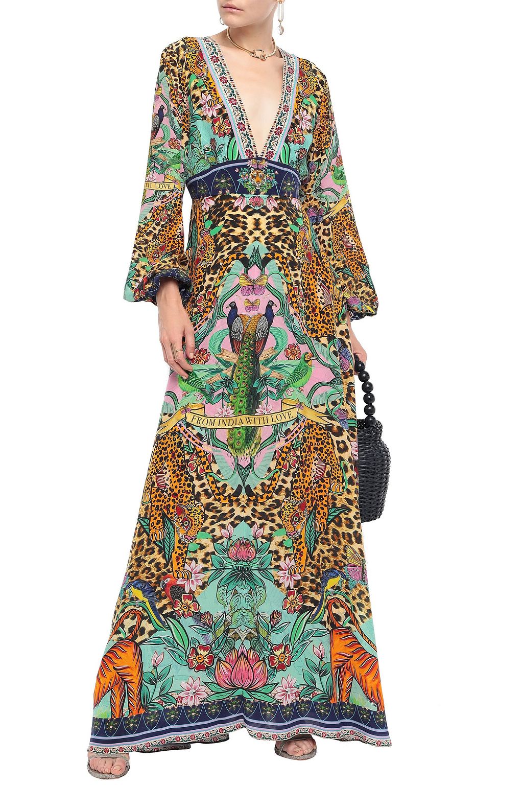 CAMILLA The Jungle Book crystal-embellished printed silk crepe de chine maxi dress