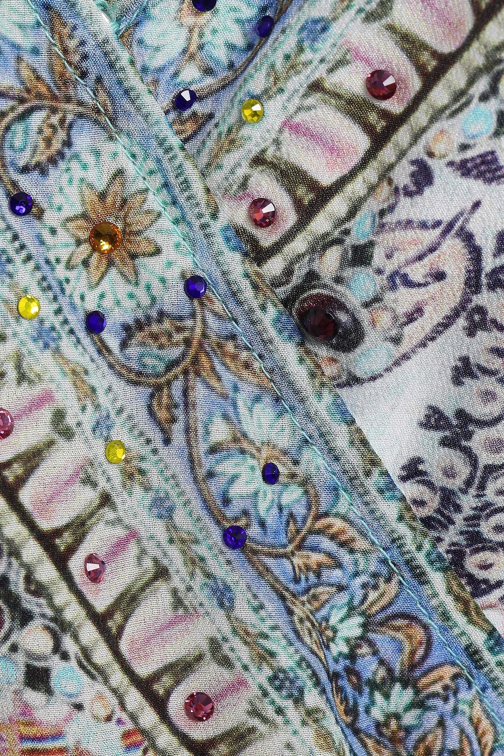 CAMILLA Crystal-embellished printed silk crepe de chine maxi wrap dress