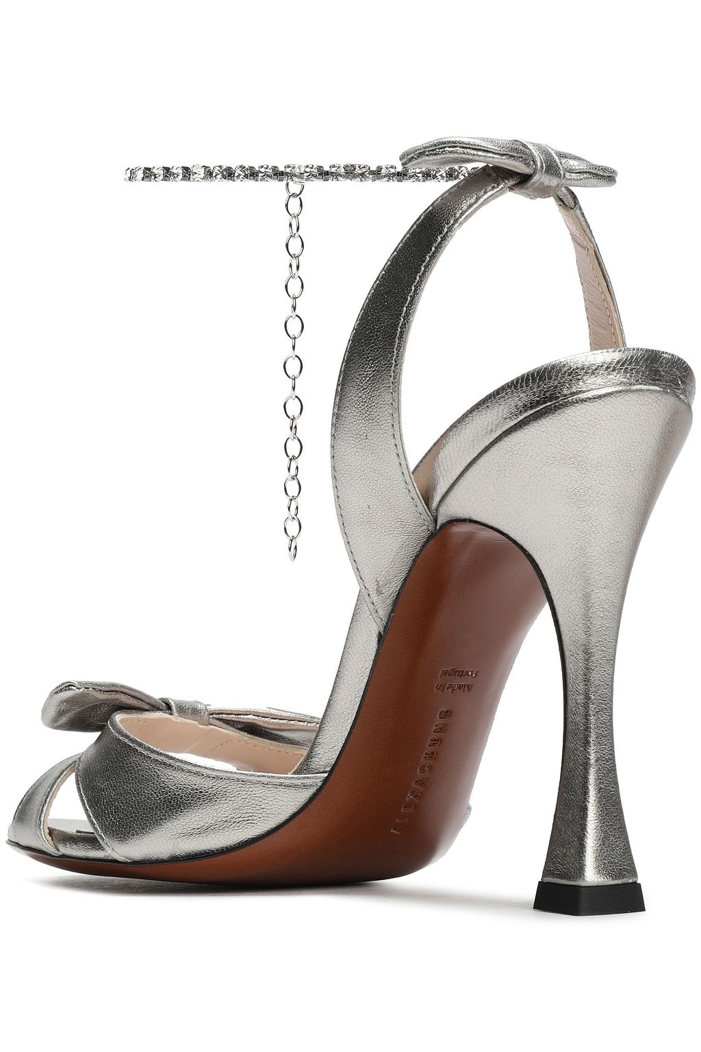 ALEXACHUNG Embellished metallic leather sandals