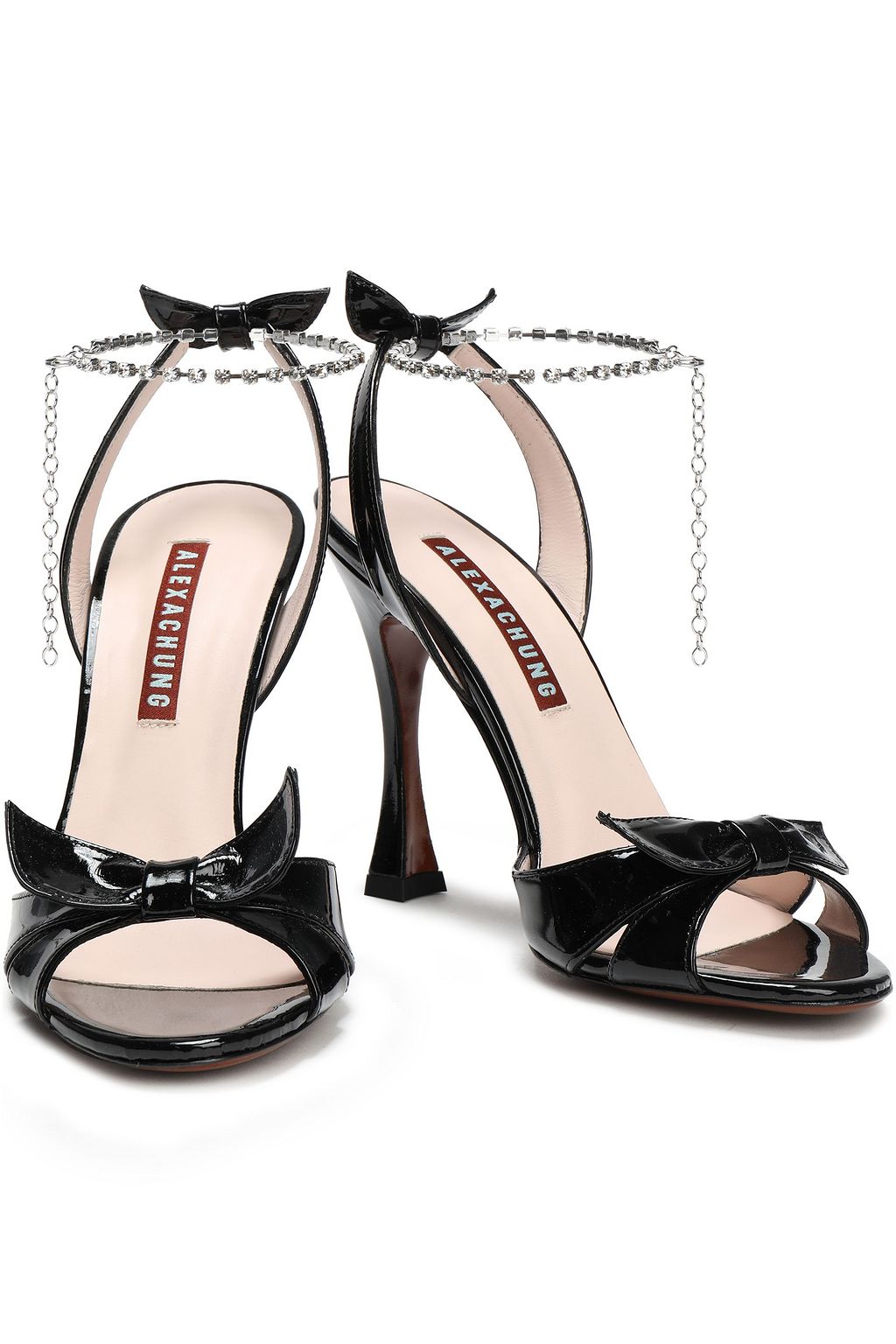 ALEXACHUNG Embellished patent-leather sandals
