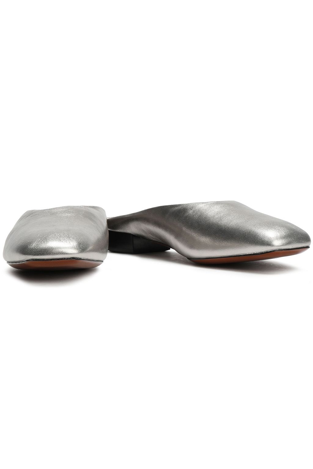 ALEXACHUNG Metallic leather slippers