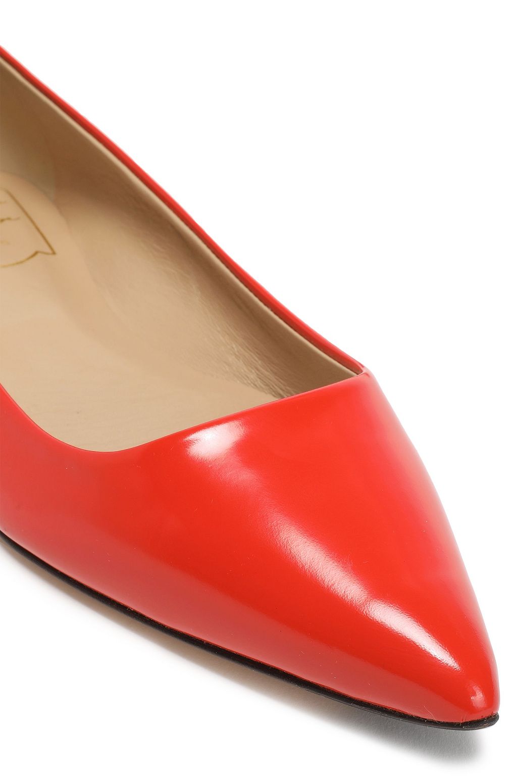 ROGER VIVIER Glossed leather point-toe flats