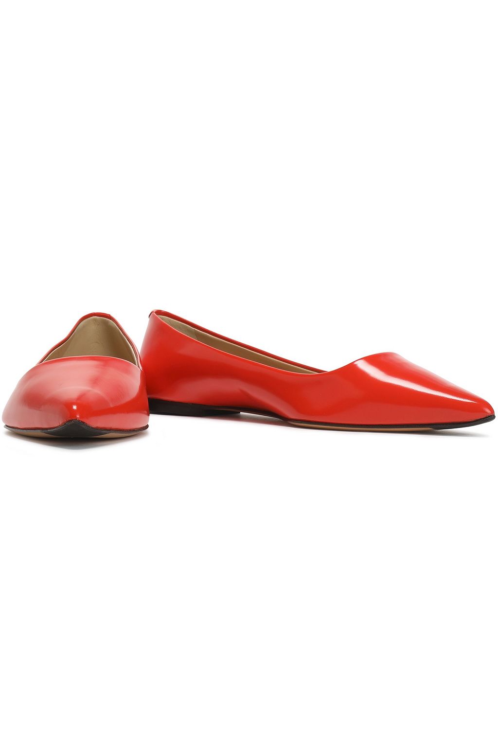 ROGER VIVIER Glossed leather point-toe flats