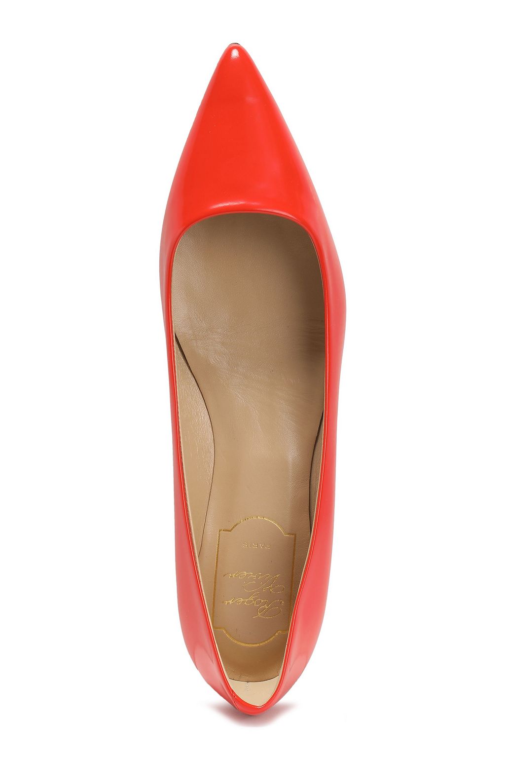 ROGER VIVIER Glossed leather point-toe flats