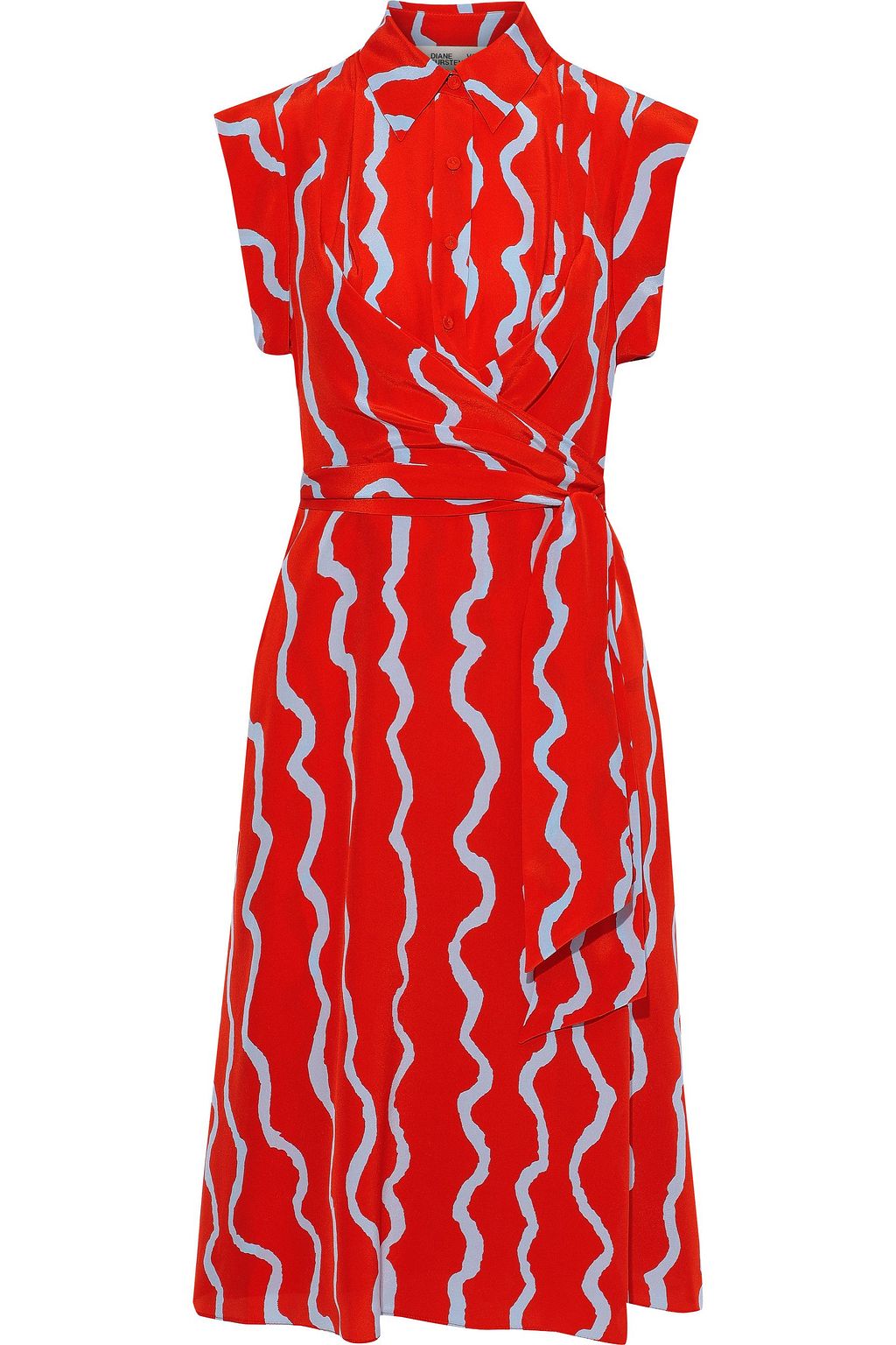 von front tie silk dress