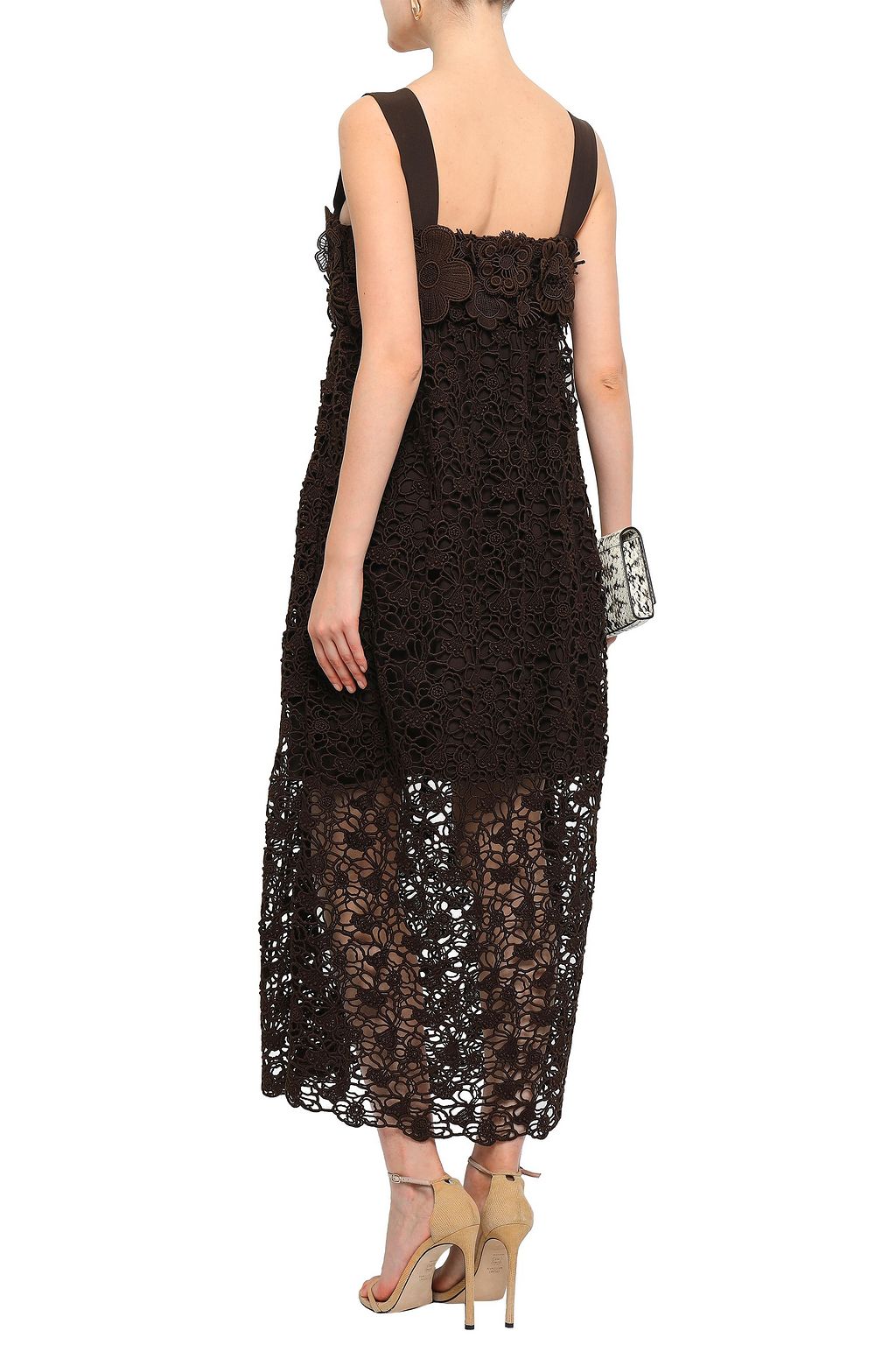 CHLOÉ Cotton guipure lace midi dress
