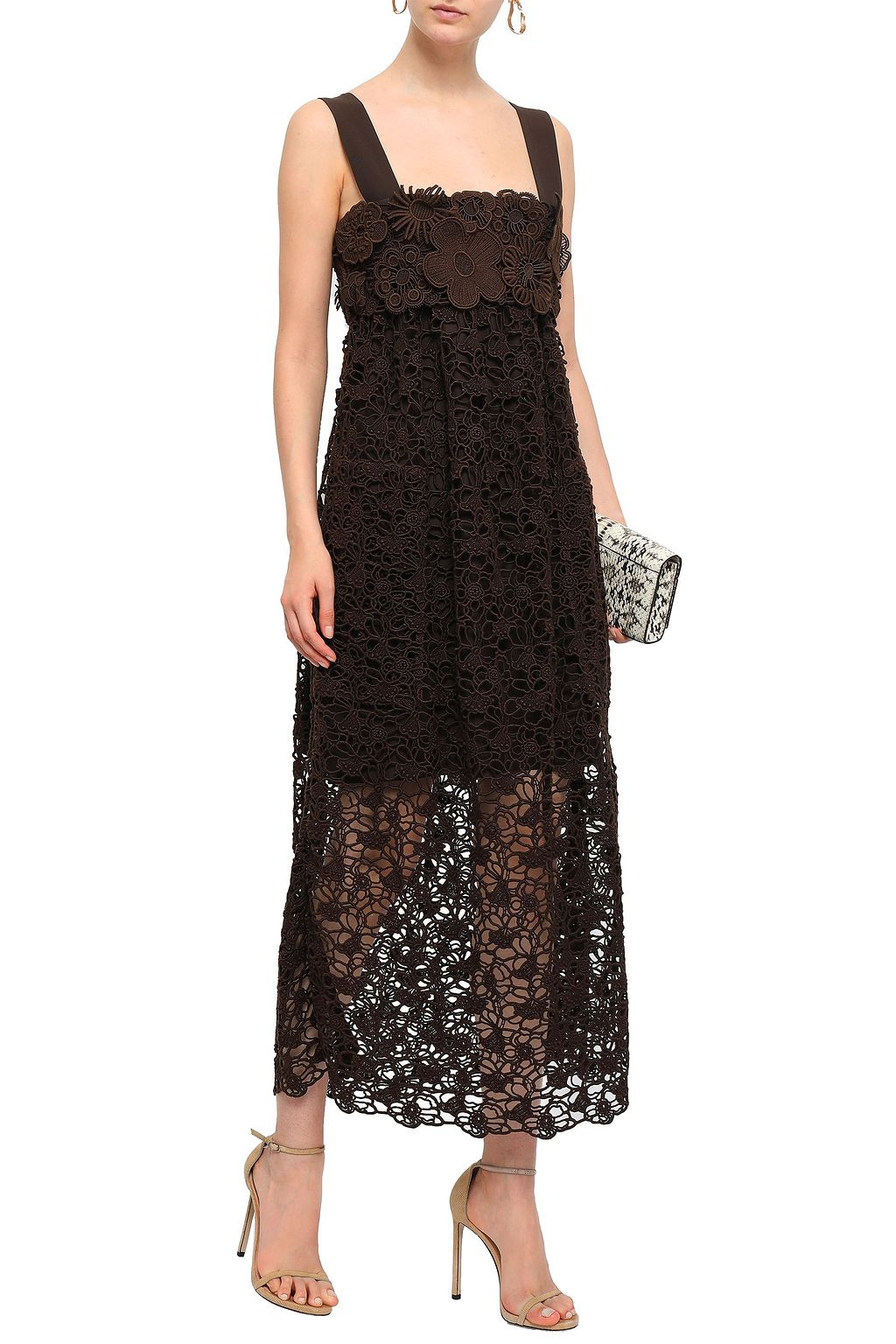 CHLOÉ Cotton guipure lace midi dress