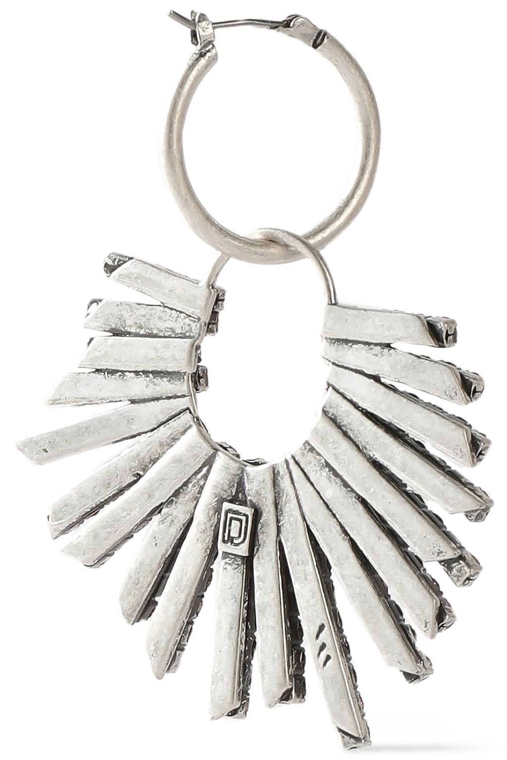 DANNIJO Kravis convertible oxidized silver-tone crystal earrings