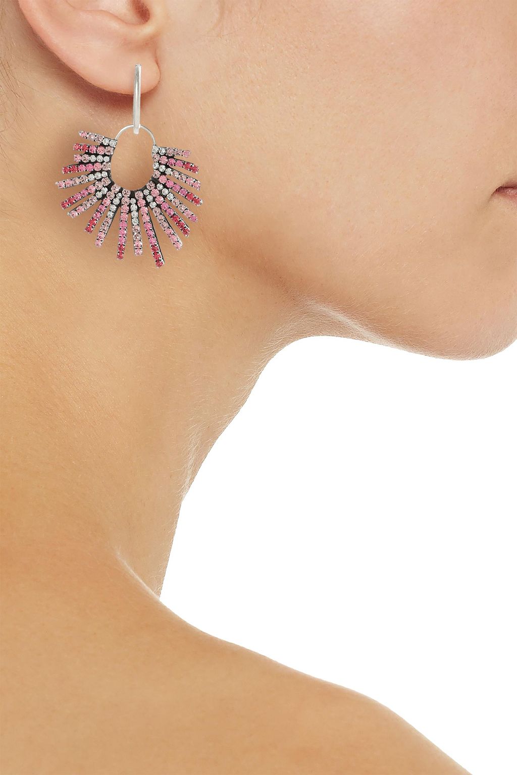 DANNIJO Kravis convertible oxidized silver-tone crystal earrings