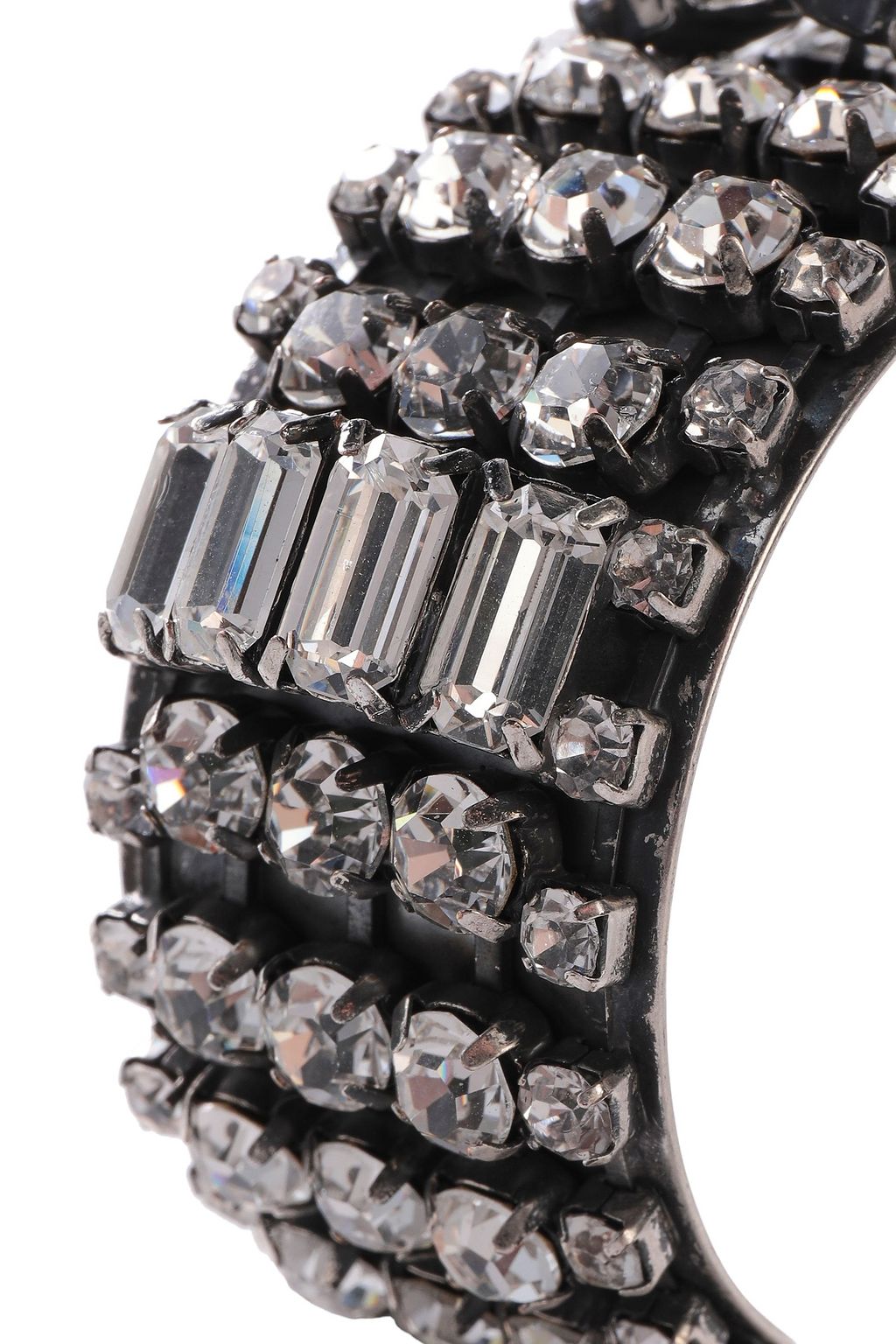 DANNIJO Burnished silver-tone crystal cuff