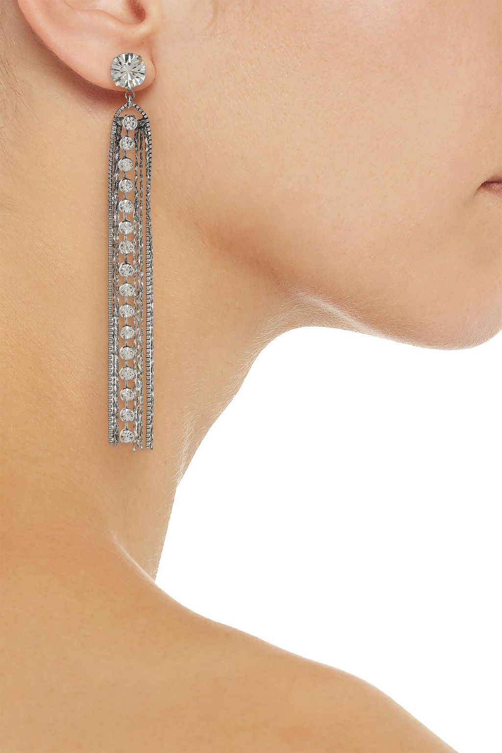 DANNIJO Burnished silver-tone crystal earrings