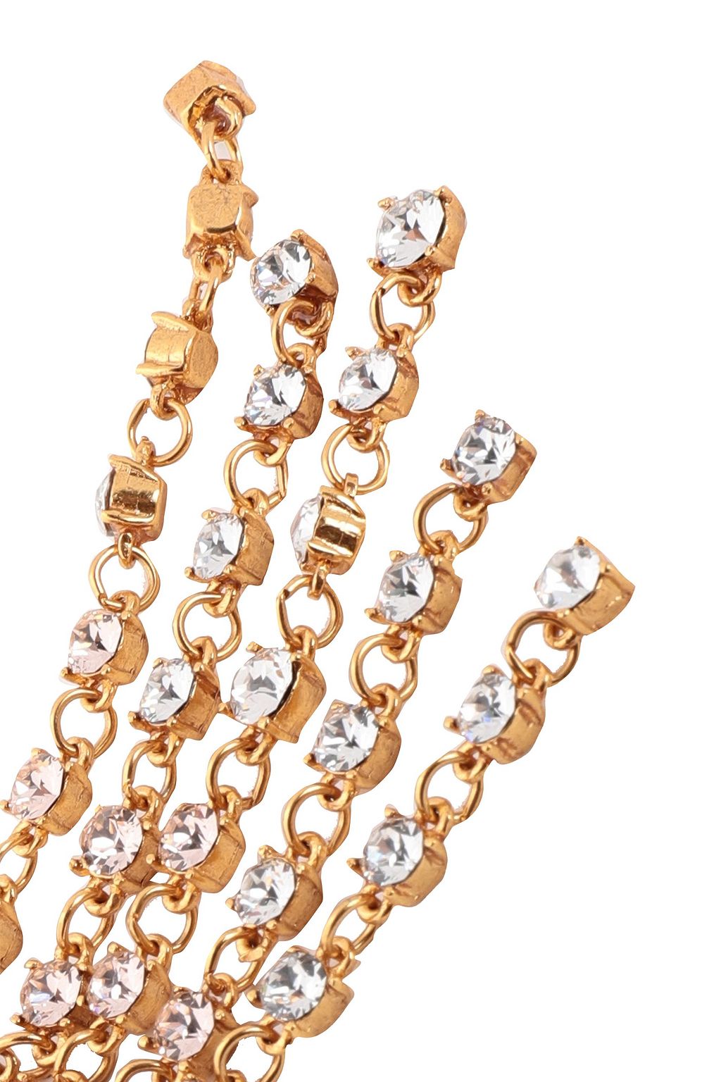 OSCAR DE LA RENTA Gunmetal-tone crystal clip earrings