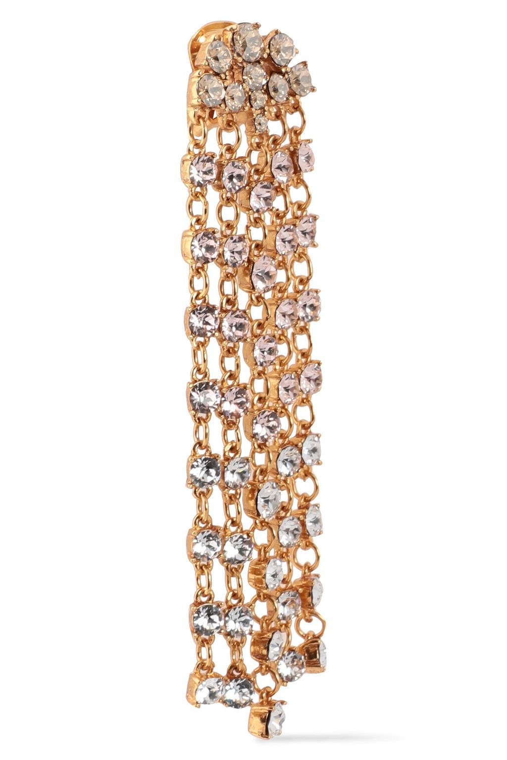 OSCAR DE LA RENTA Gunmetal-tone crystal clip earrings