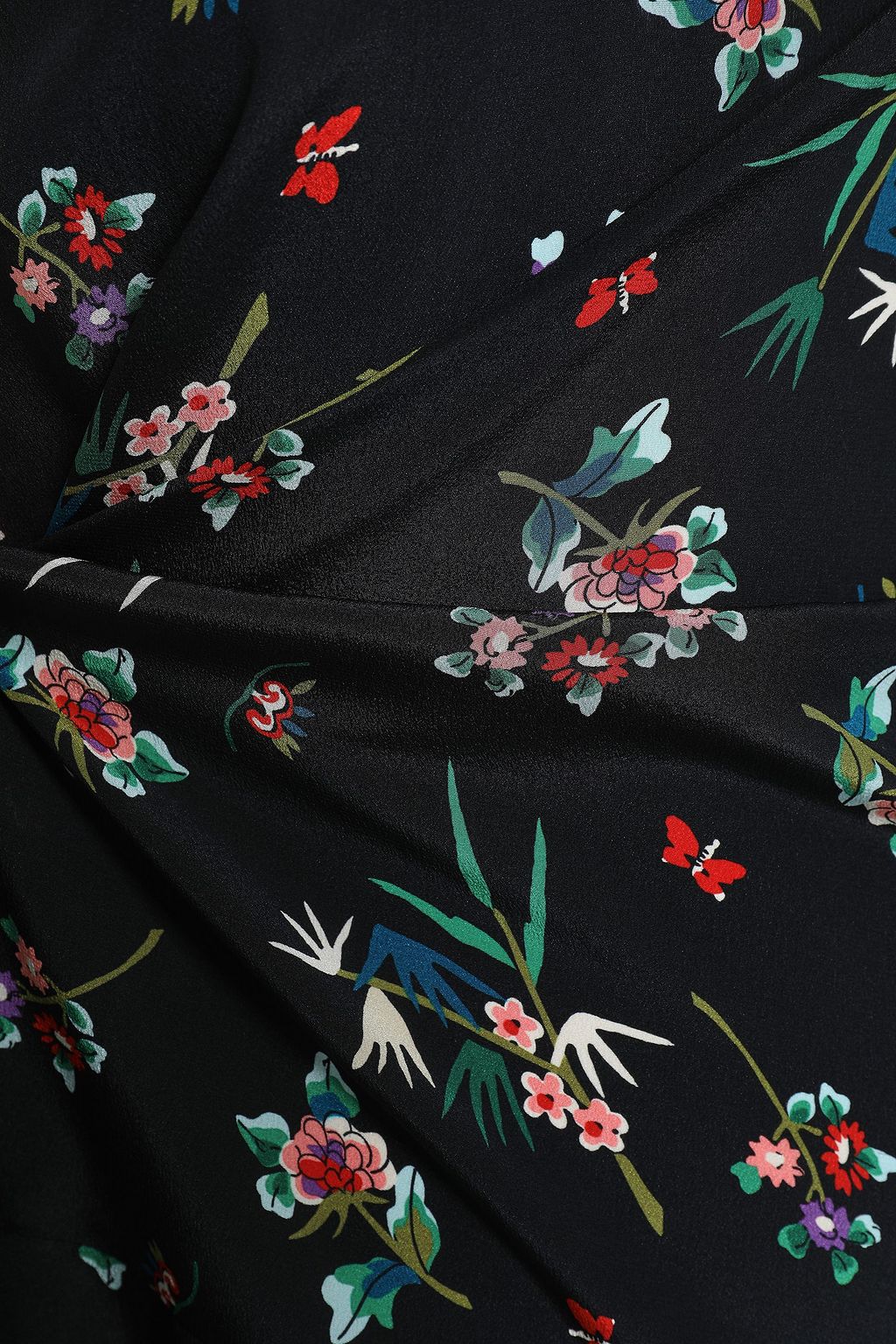 REDVALENTINO Floral-print silk-crepe mini dress