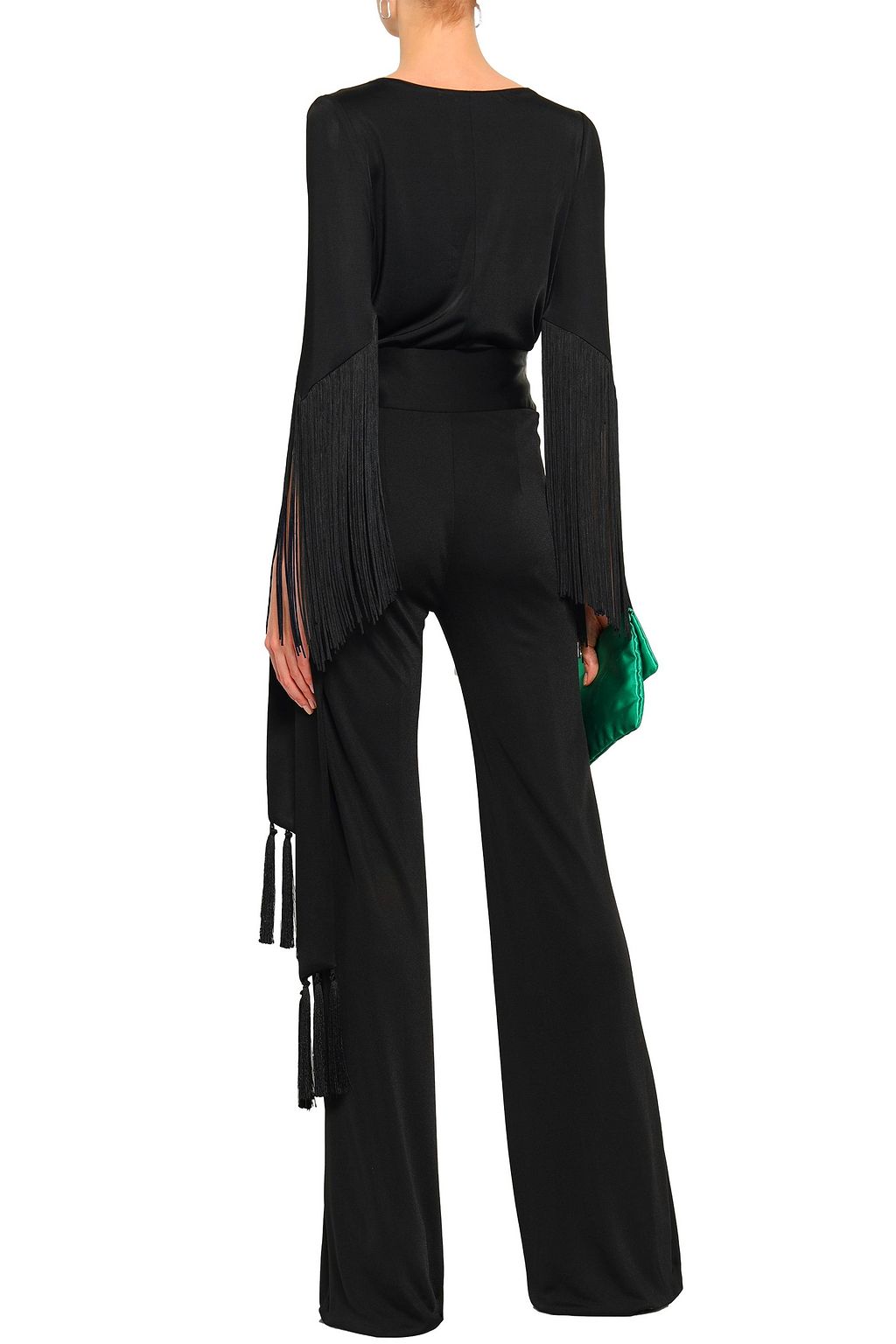 GALVAN  LONDON Belted stretch-jersey wide-leg pants