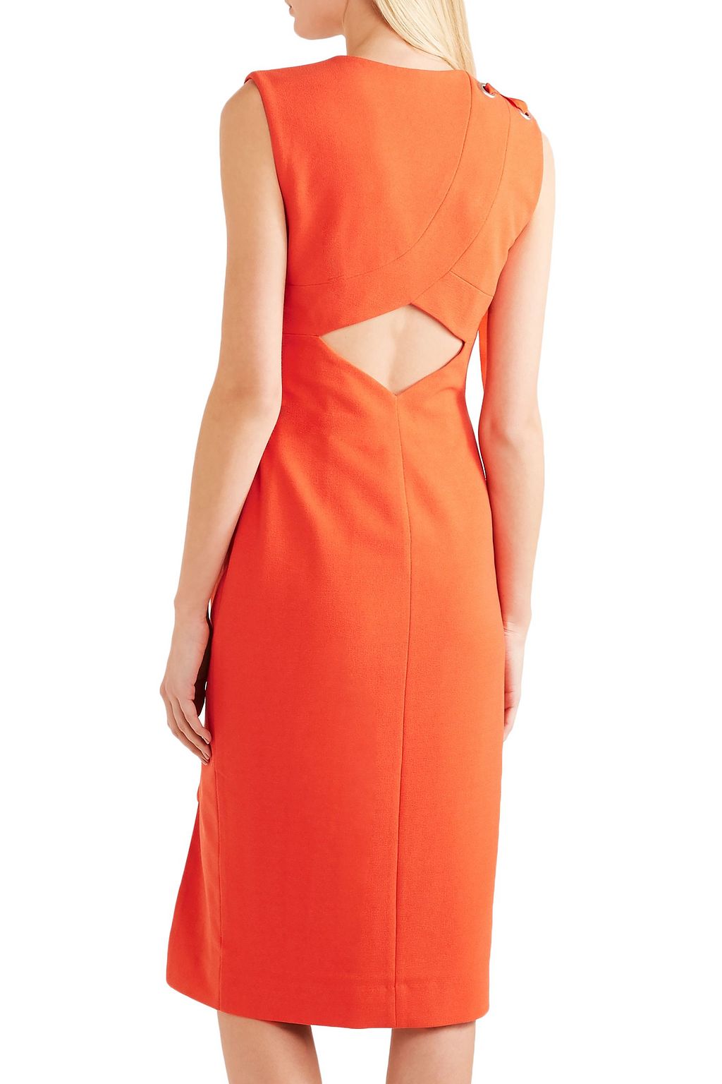 REBECCA VALLANCE Lace-up cutout crepe dress