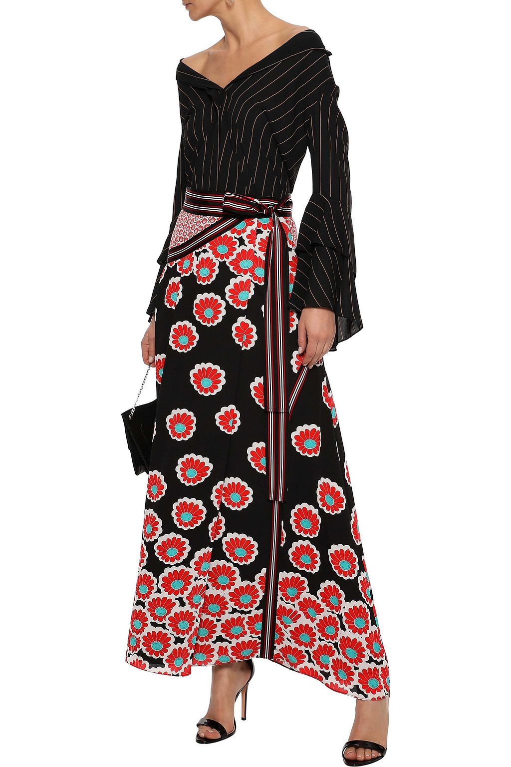 DIANE VON FURSTENBERG Taylor floral-print crepe de chine maxi wrap skirt