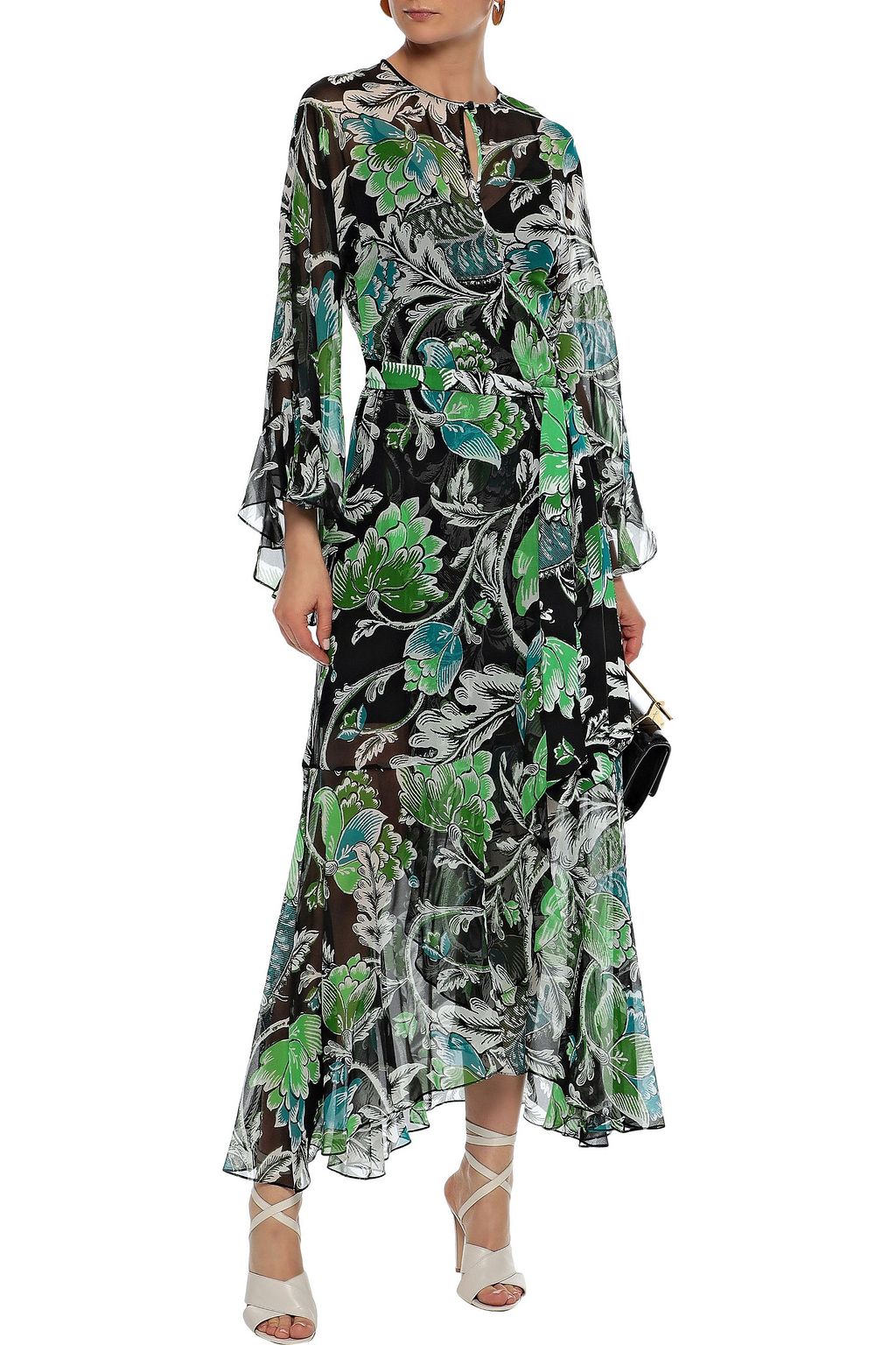 DIANE VON FURSTENBERG Lizella floral-print silk-georgette maxi wrap dress
