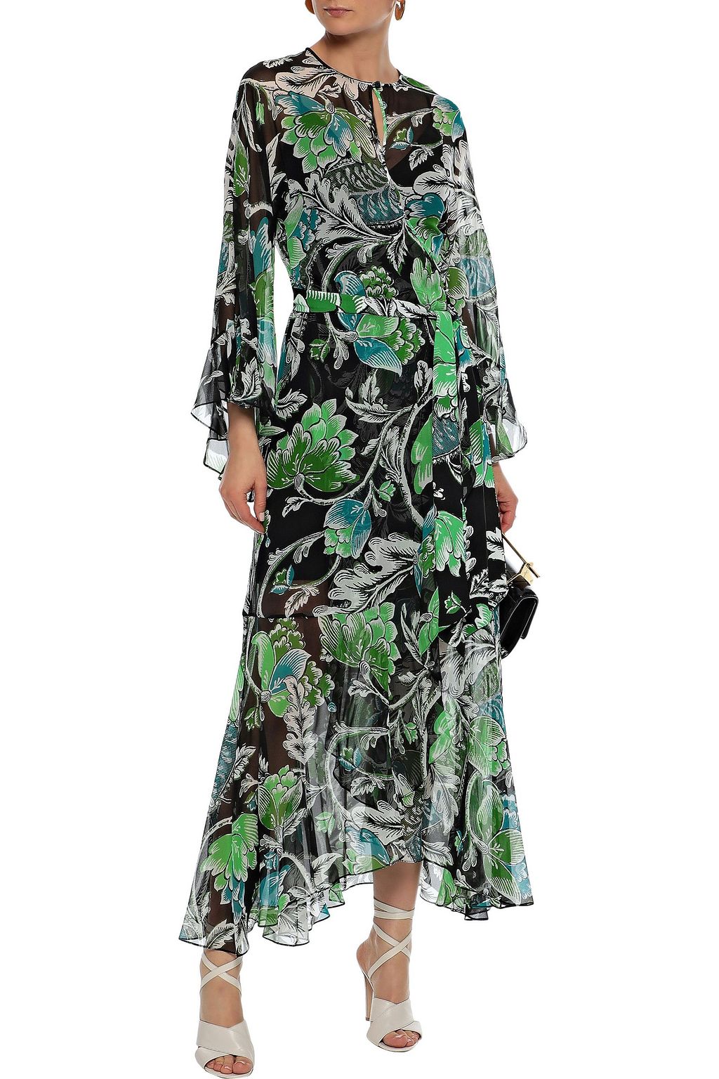 DIANE VON FURSTENBERG Lizella floral-print silk-georgette maxi wrap ...