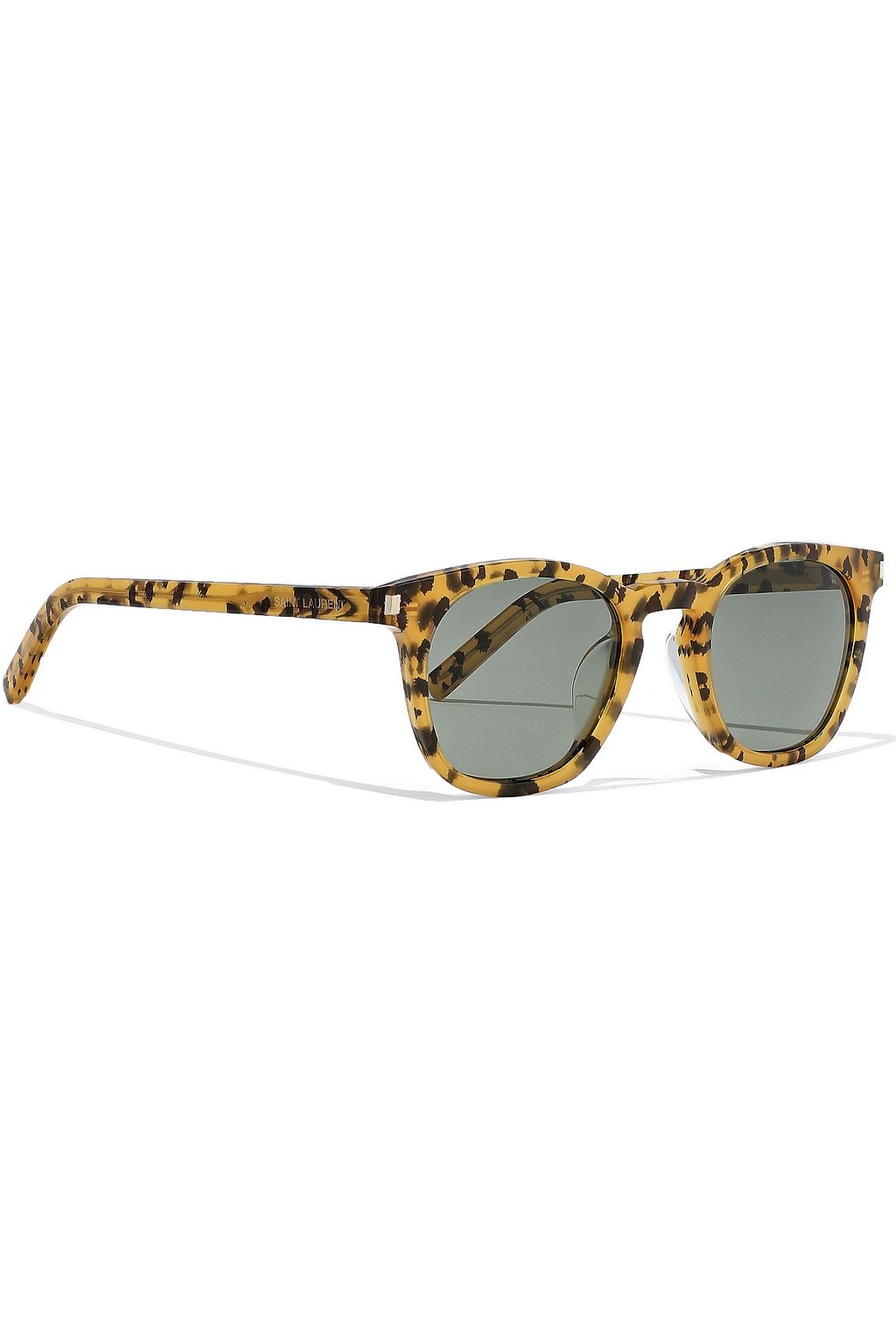 SAINT LAURENT D-frame leopard-print acetate sunglasses