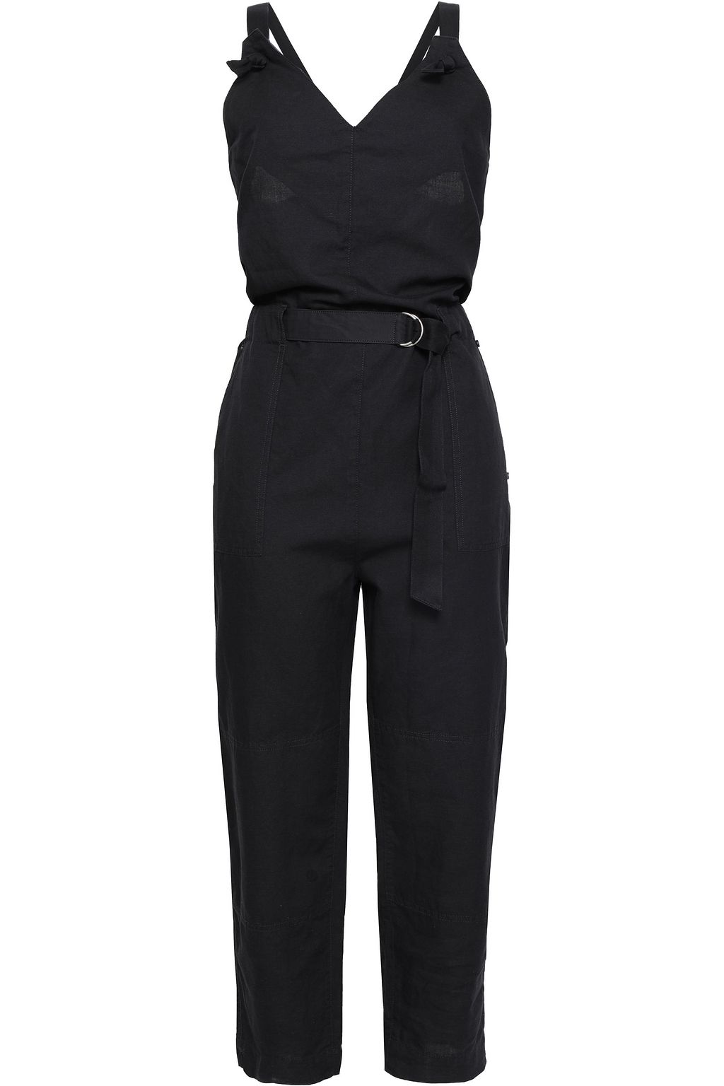 black linen cropped jumpsuit