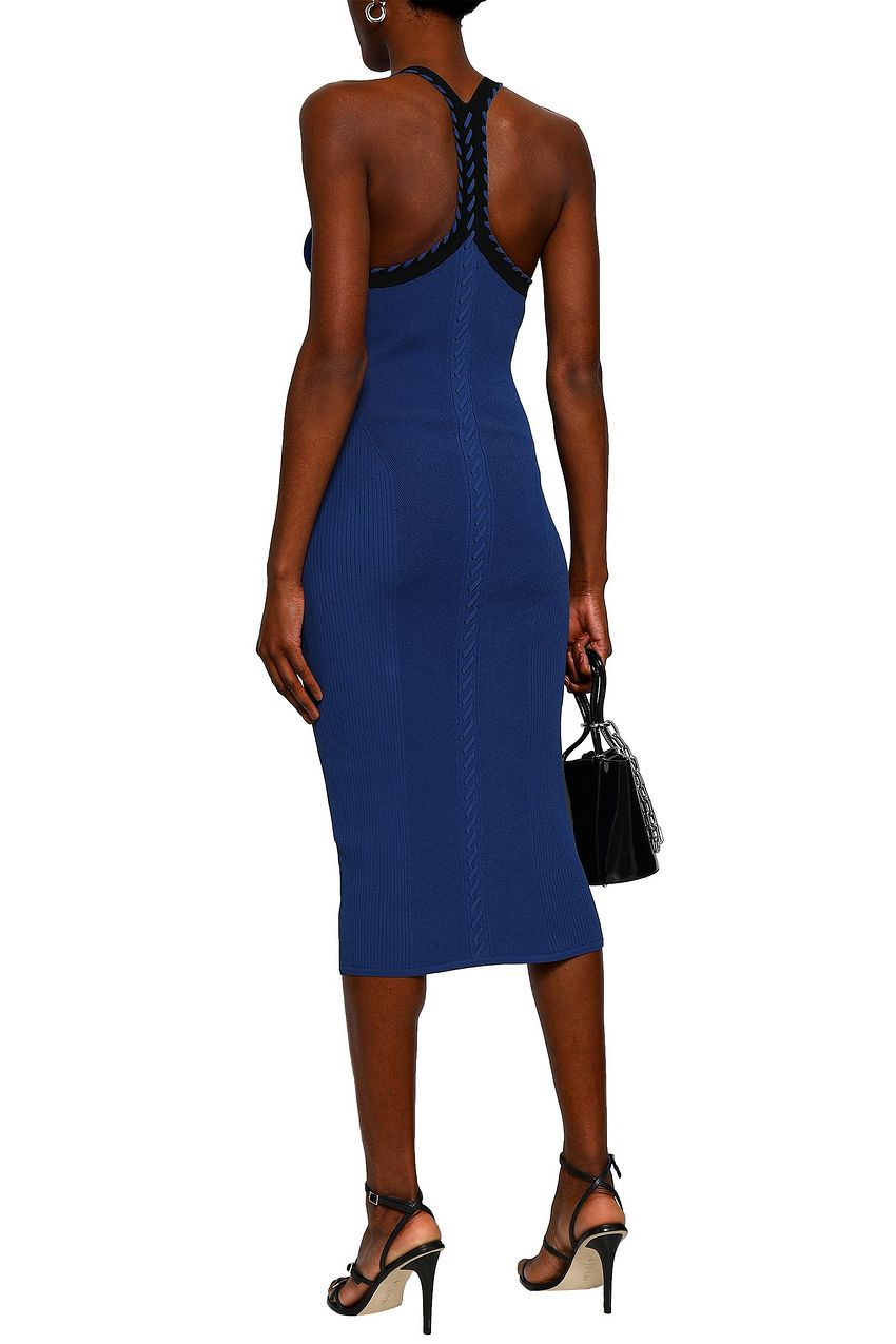High Neck Ribbed Knit Midi Dress - Just $6