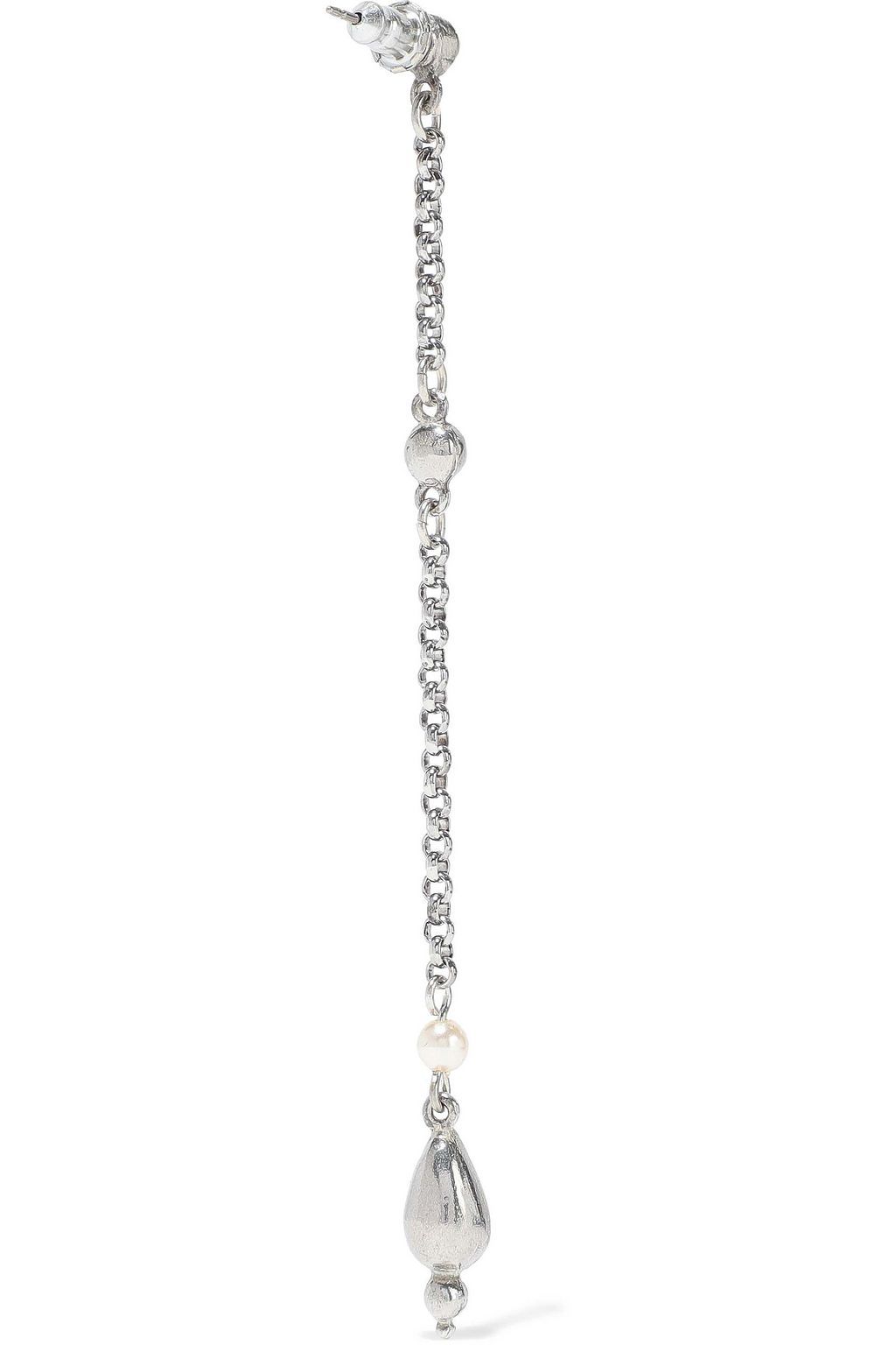 BEN-AMUN Silver-tone, crystal and faux pearl earrings