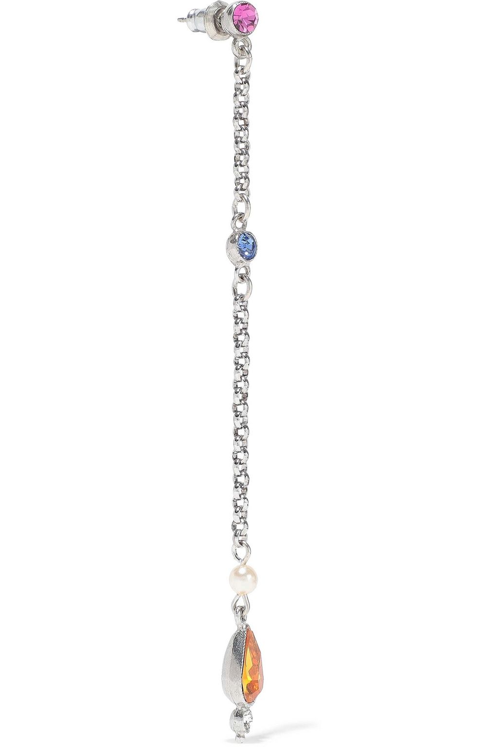 BEN-AMUN Silver-tone, crystal and faux pearl earrings