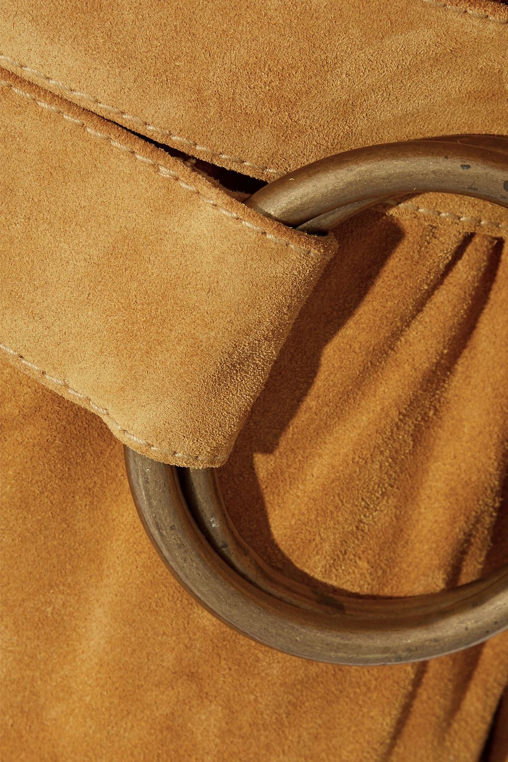 CHLOÉ Belted button-detailed suede top