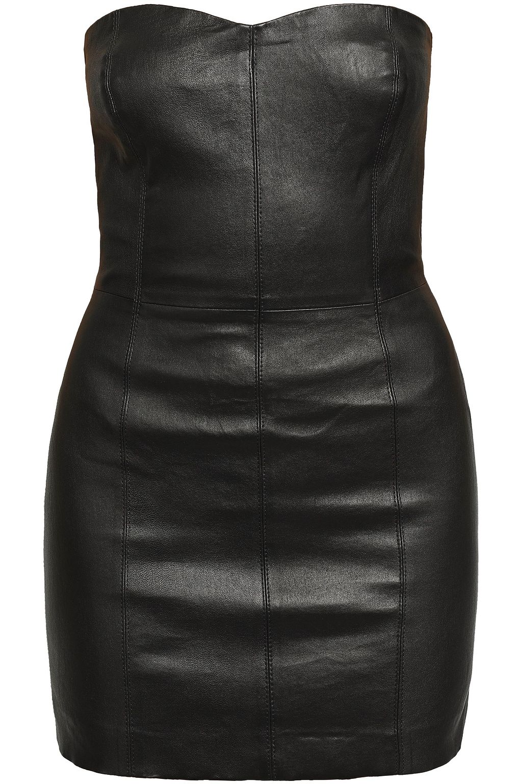 black strapless sheath dress